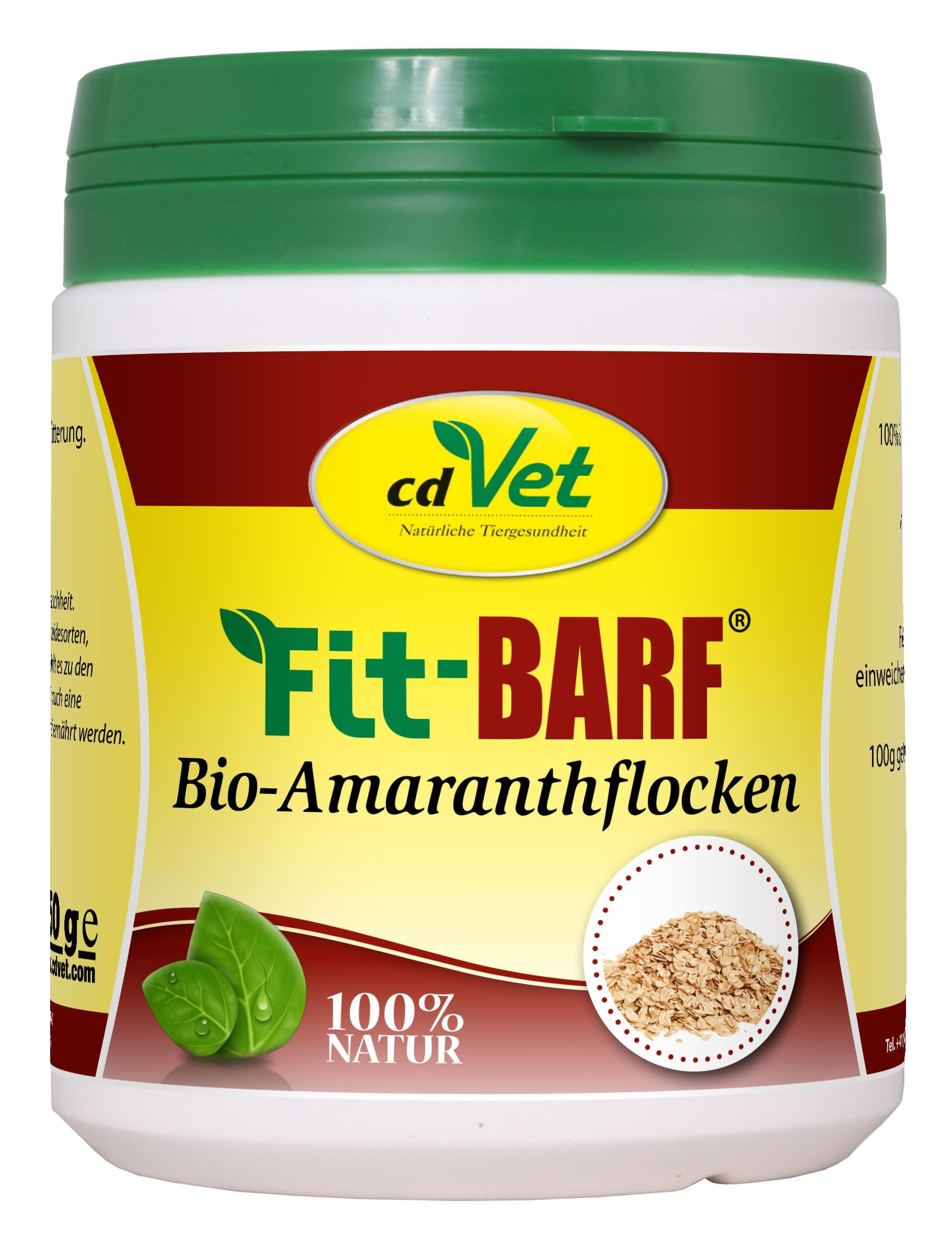 cdVet Naturprodukte Fit-BARF Bio-Amaranth flakes 400 g - Dog - grain-free - easily digestible - 100% bio amaranth flakes - as an addition to fresh or canned meat - raw feeding - BARF -