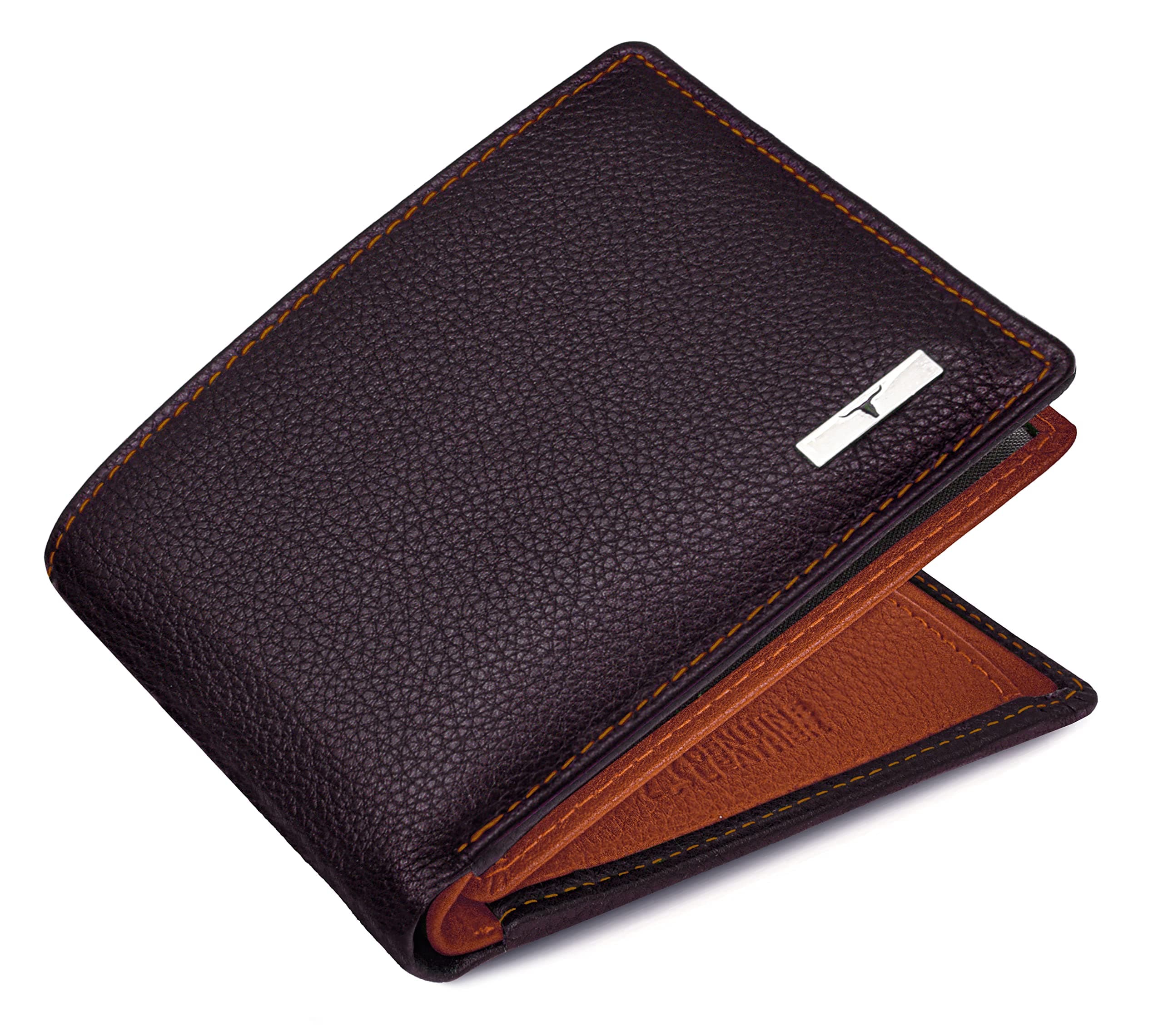 URBAN FOREST Kyle Brown/Orange Leather Wallet for Men