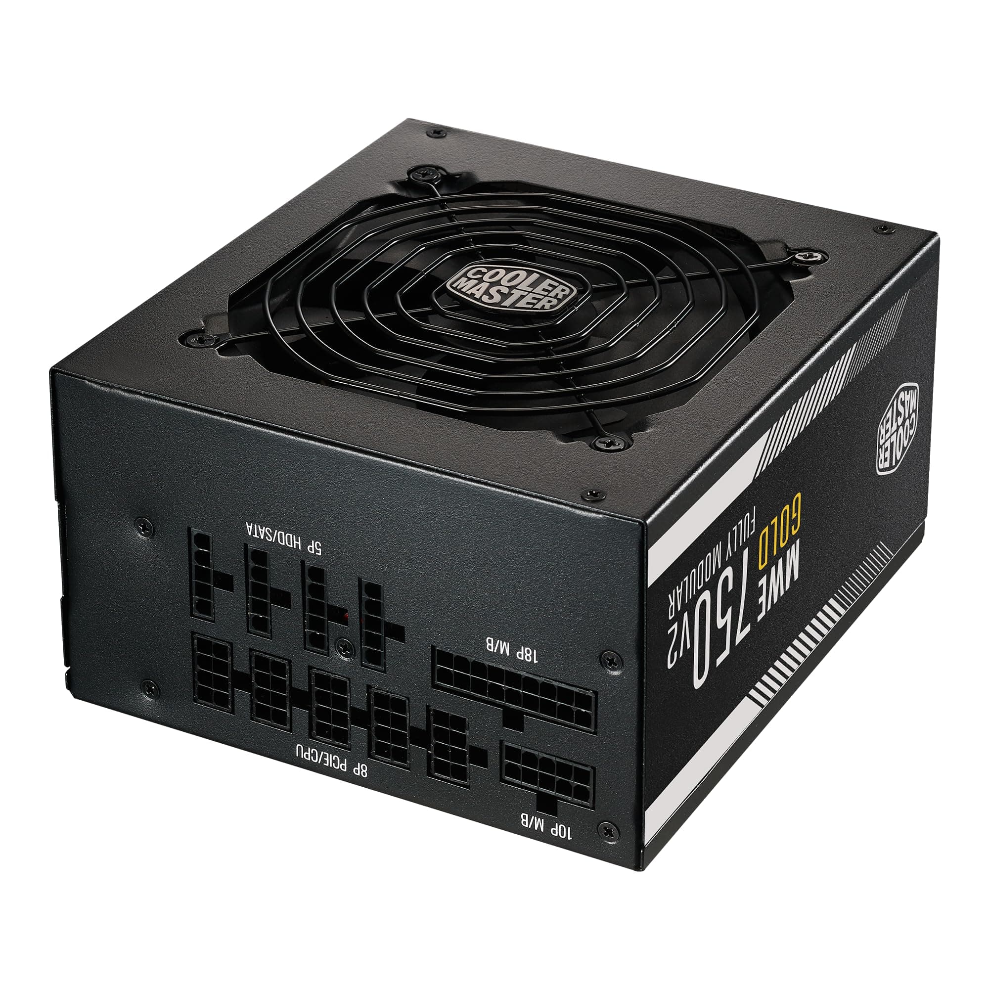 Cooler Master MWE Gold 750 V2 Full Modular, 750W, 80+ Gold Efficiency, 2 EPS Connectors, 120mm HDB Fan, Semi-fanless Operation, 5 Year Warranty