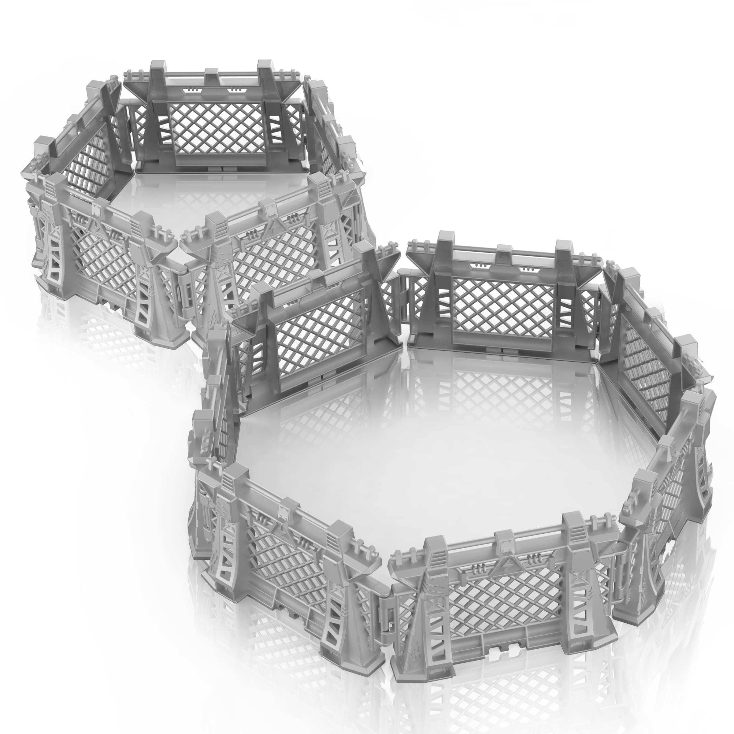 Oriate 12PCS Dinosaur Capture Fencing Accessories Playset, Plastic Dino Cages Kids Play Fence Enclosure, Suitable for Dinosaurs World Figurines Jurassic Fences