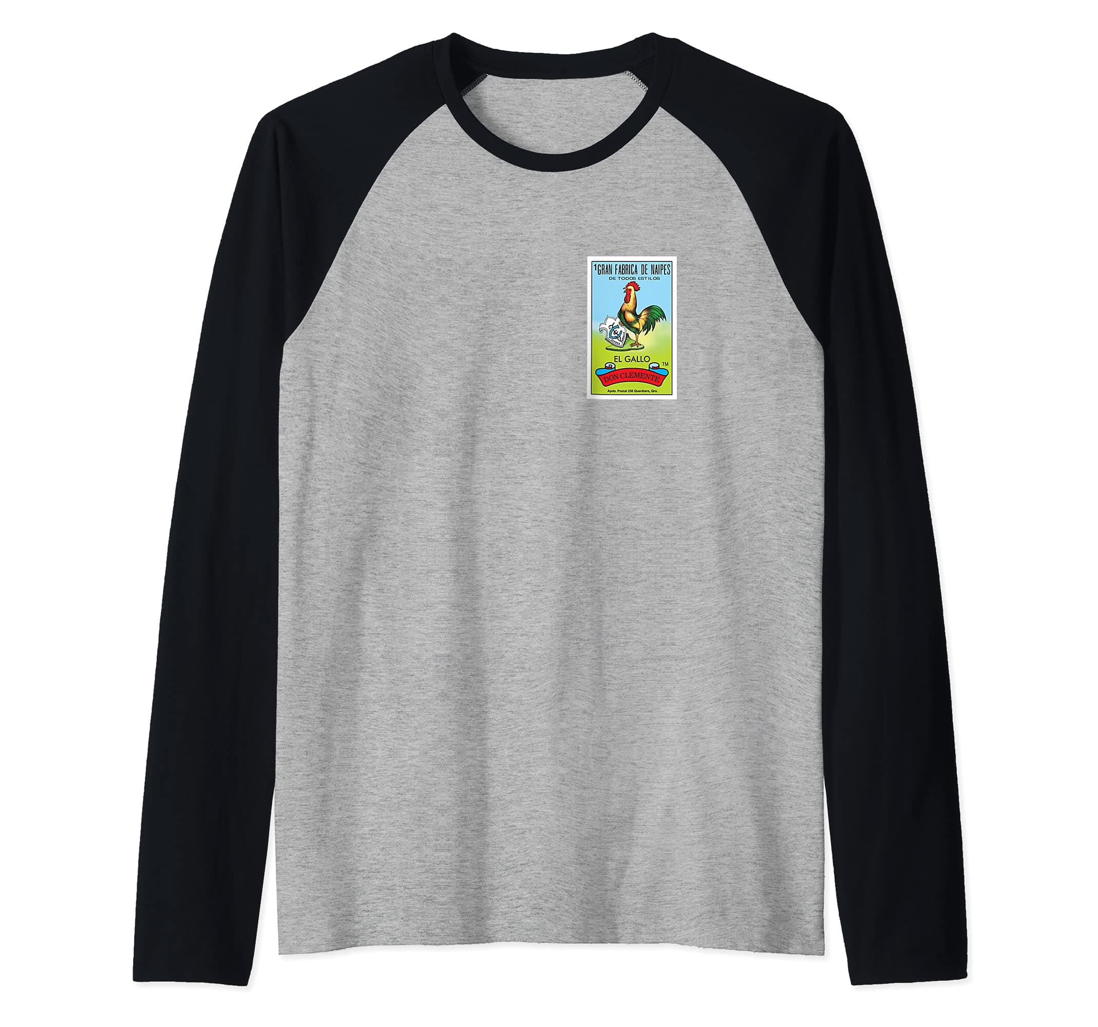 Loteria Don Clemente El Gallo Card Raglan Baseball Tee