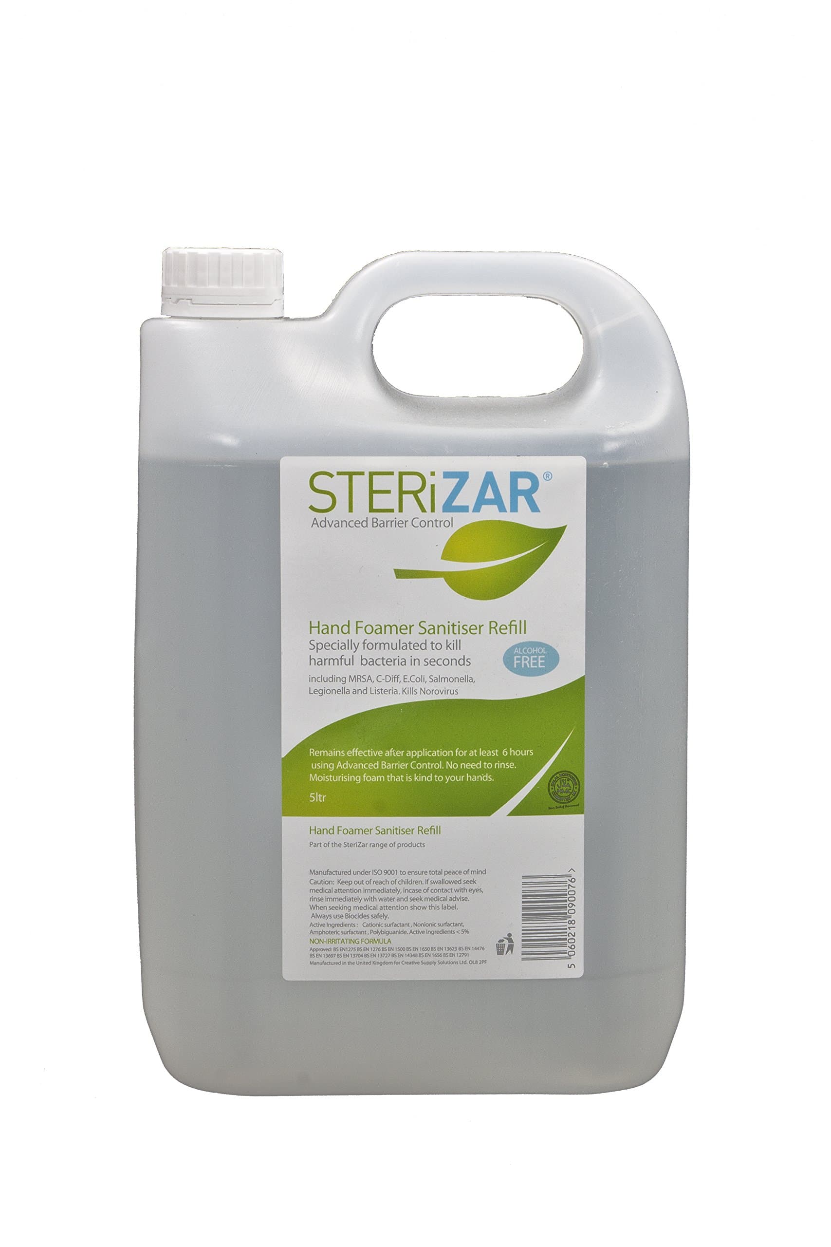 Sterizar Alcohol Free Lemon Scented Hand Foamer Sanitizer Refill (5 Litre)