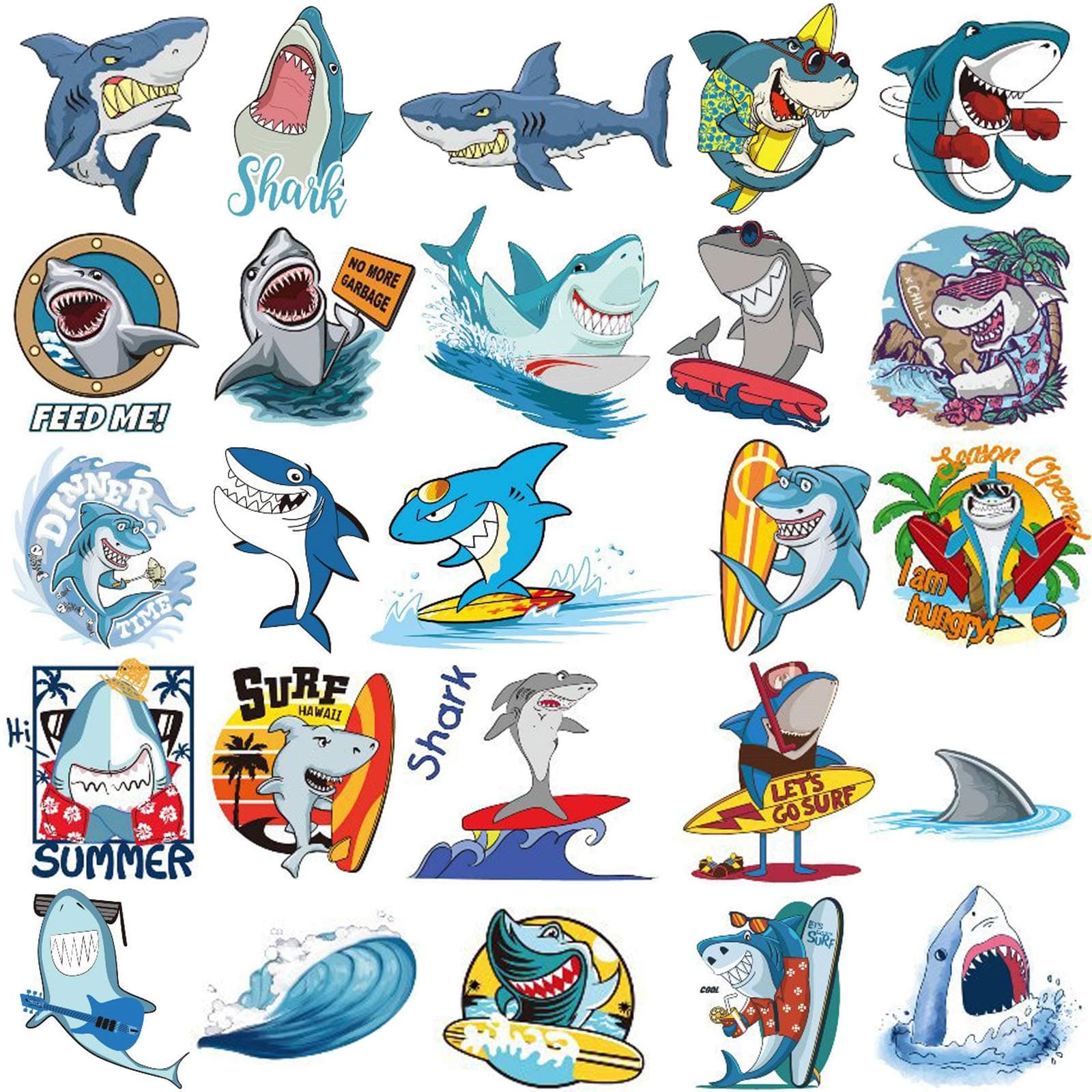 Ooopsiun Shark Temporary Tattoos for Boys - 12 Sheets Ocean Shark Birthday Party Decorations Supplies Favors for Boys Kids