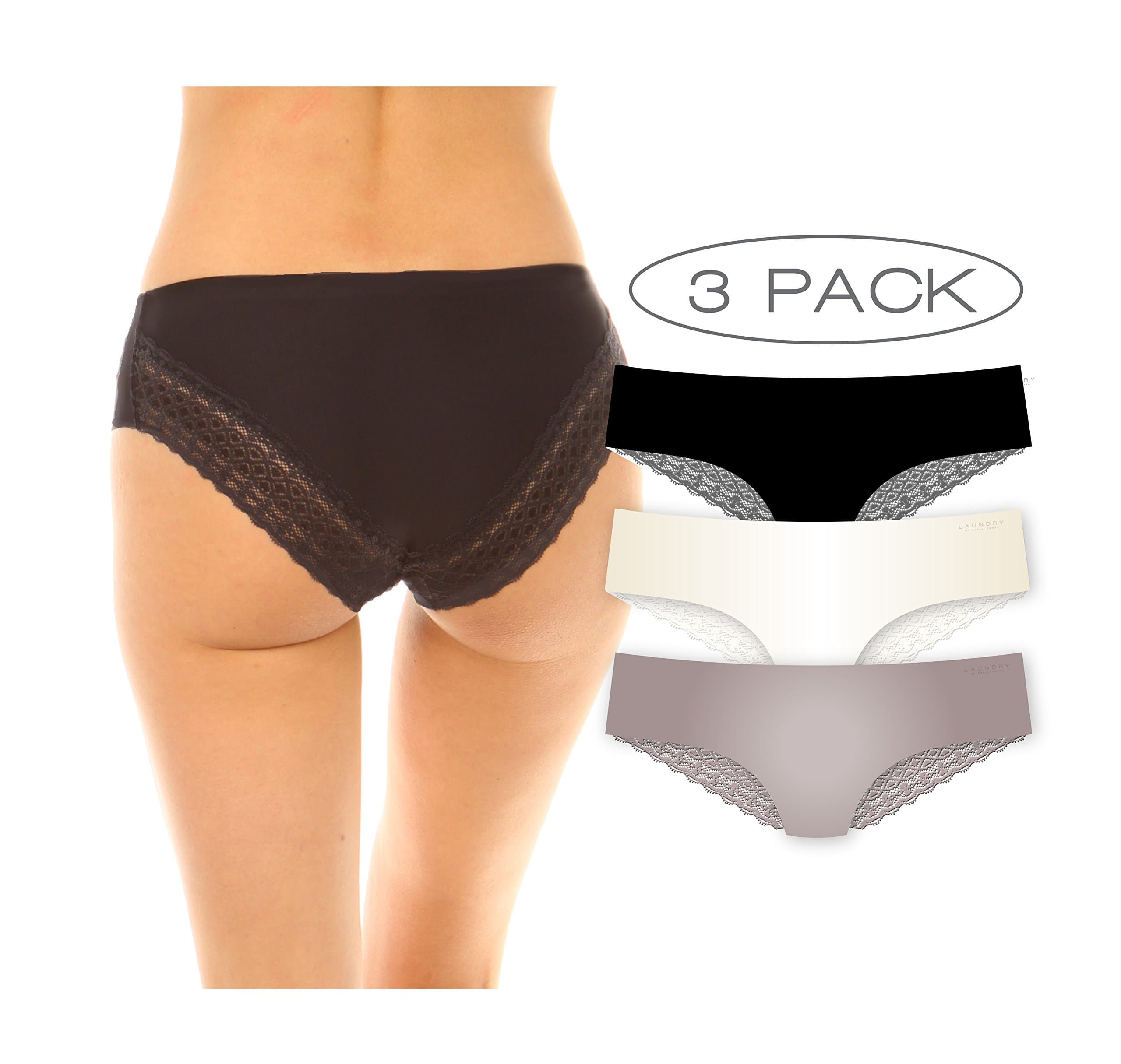 Laundry by Shelli Segal Womens Laser Cut Hipster Underwear Three Pack (See More Colors and Sizes)