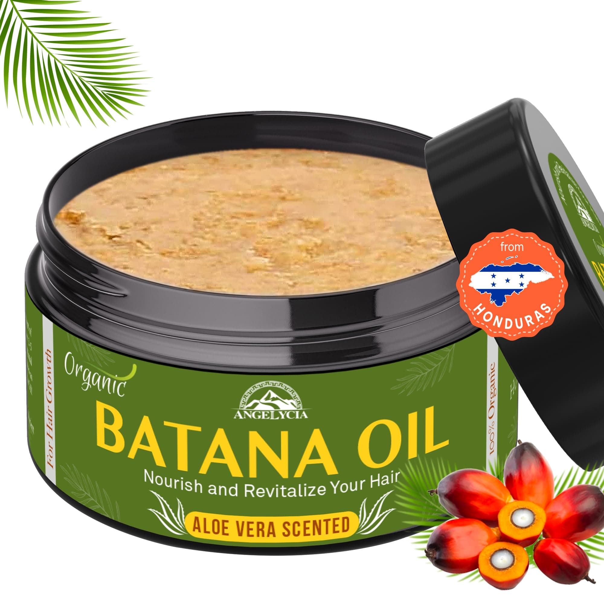 Raw Batana Oil for Hair Growth & Scalp Stimulator – 100% Pure Hair Oil from Honduras – Dr. Sebi Organic Paste – Natural Hair Growth Products for Thicker Edges, Breakage & Split Ends