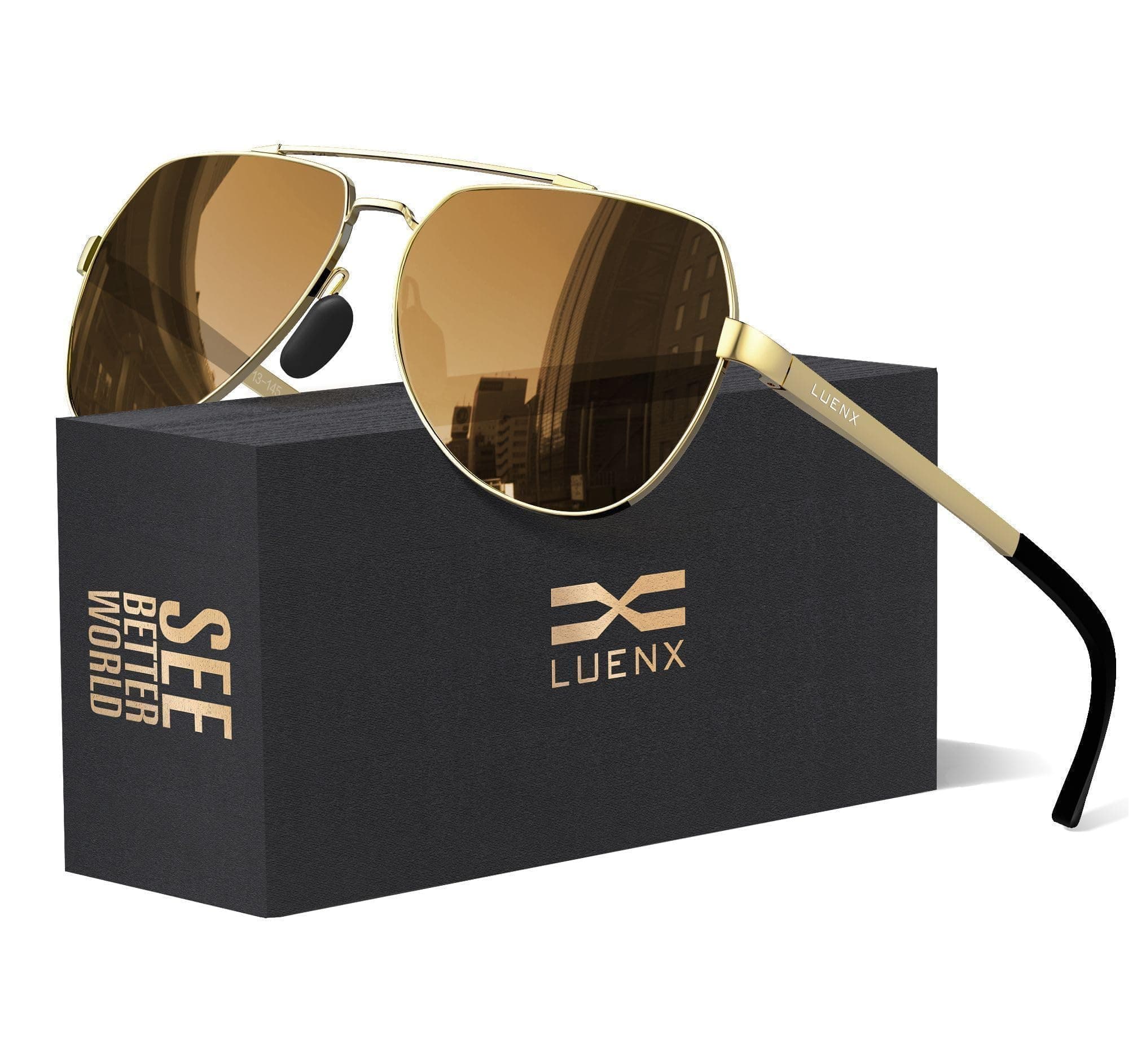 Aviator Sunglasses for Women Men Polarized Lens with Accessories - UV 400 Protection 60MM