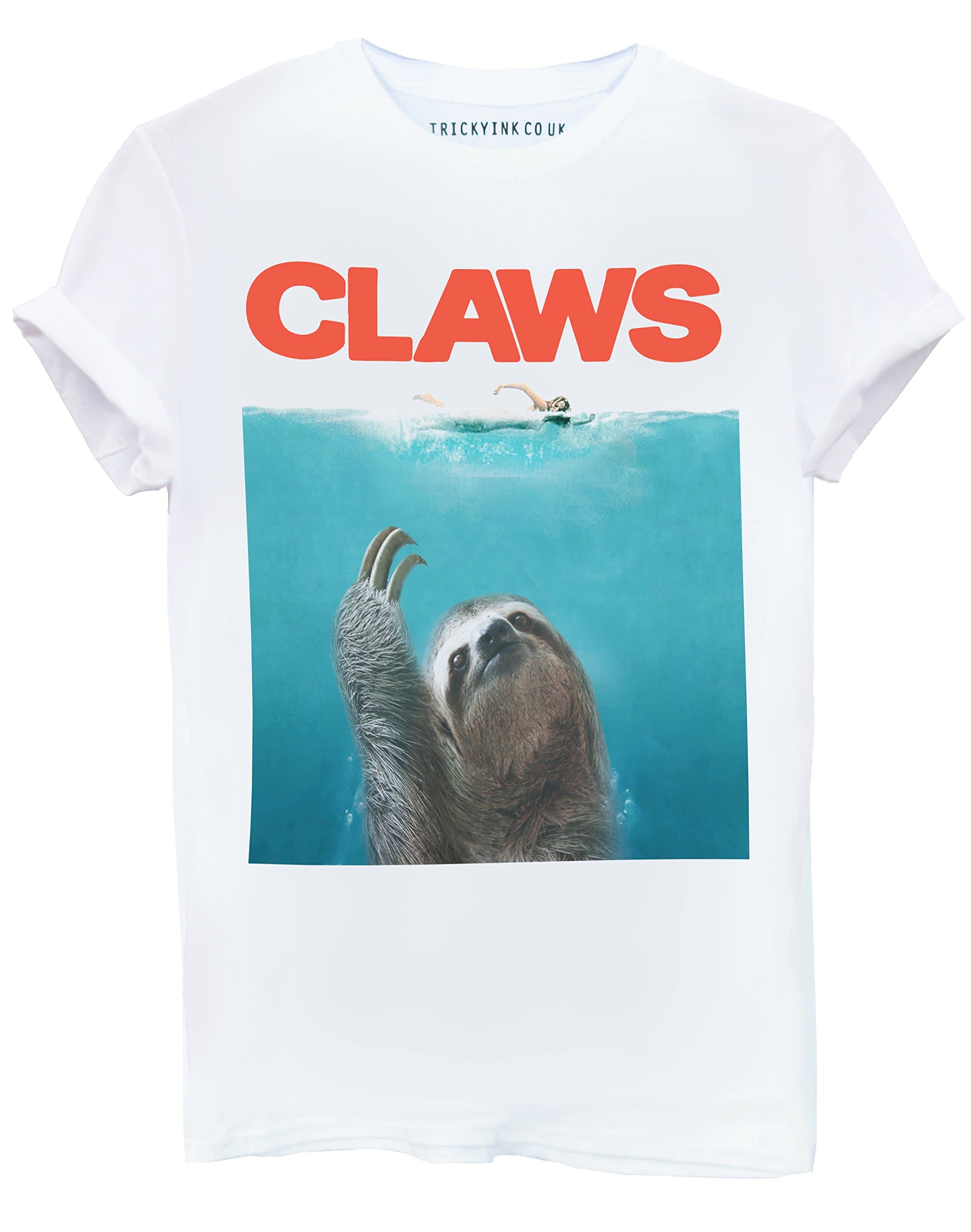 Claws Sloth T Shirt (Jaws) Paws Parody S M L XL 2XL Mens Womens