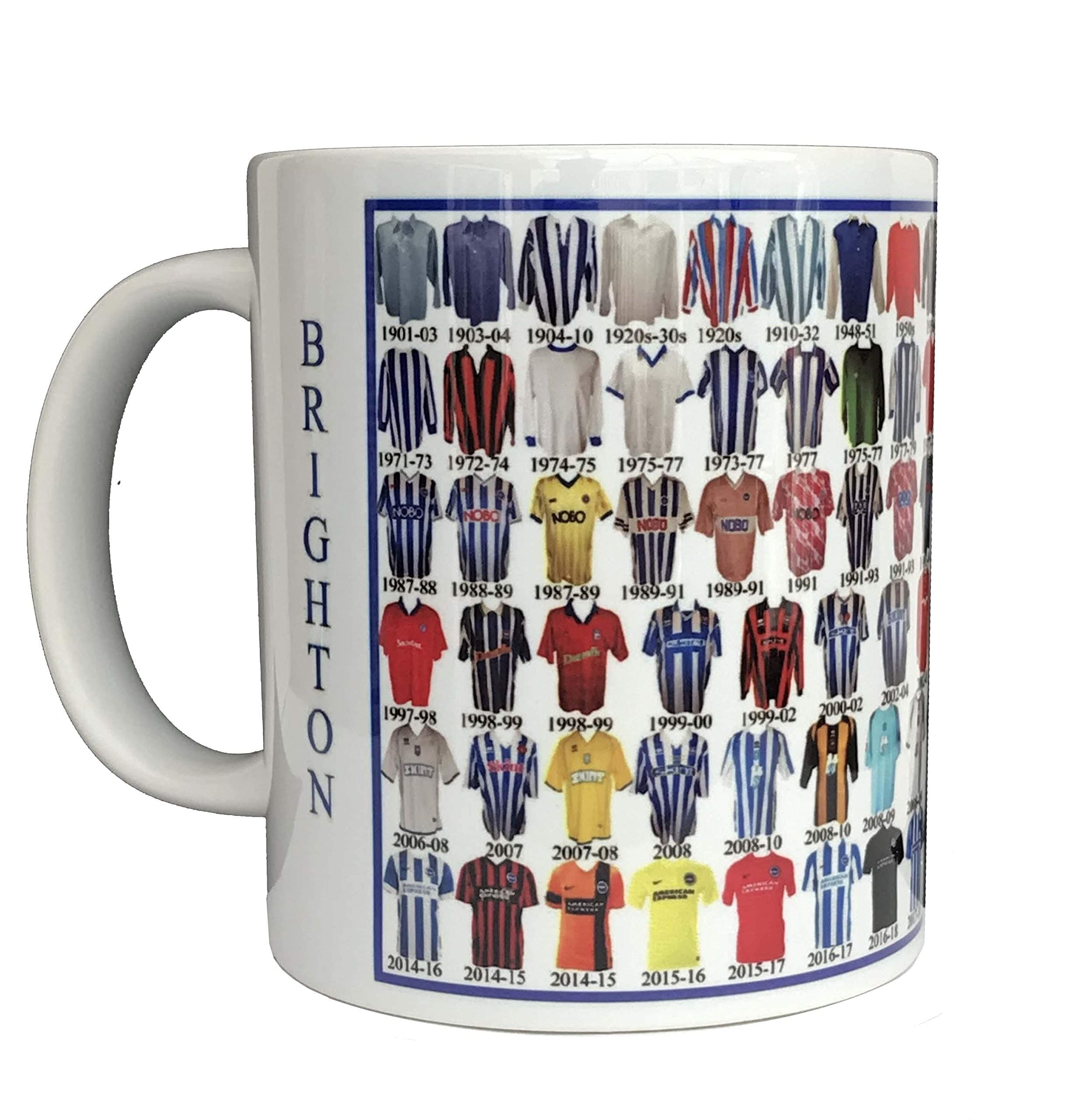 Brighton Shirt History Ceramic Mug - Football Shirts Through The Ages