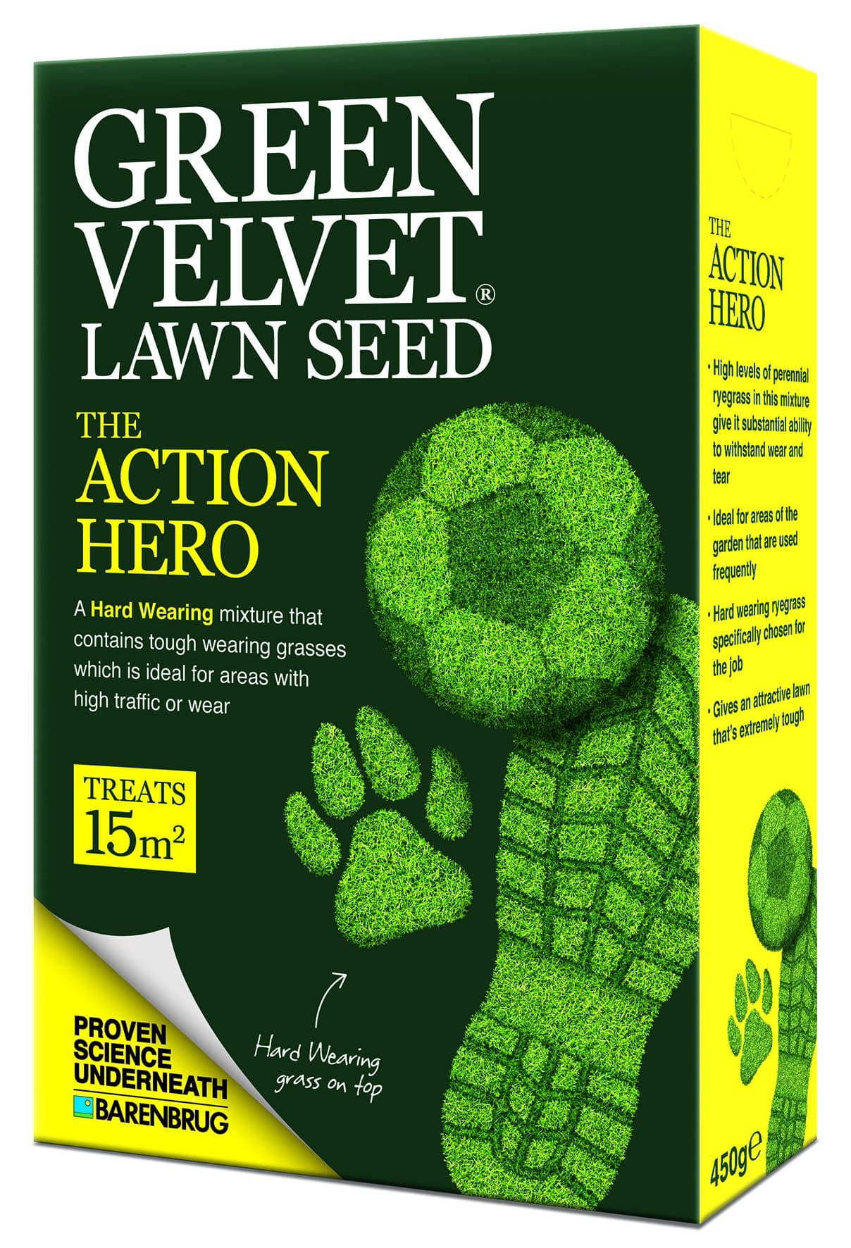 Green Velvet 450g Lawn Seed The Action Hero