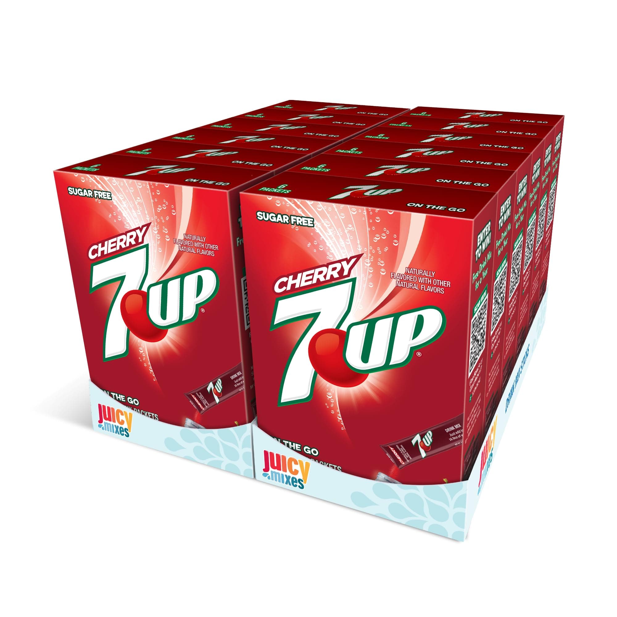 7-UP Powder Drink Mix – Sugar Free & Delicious (Cherry, 72 Sticks)