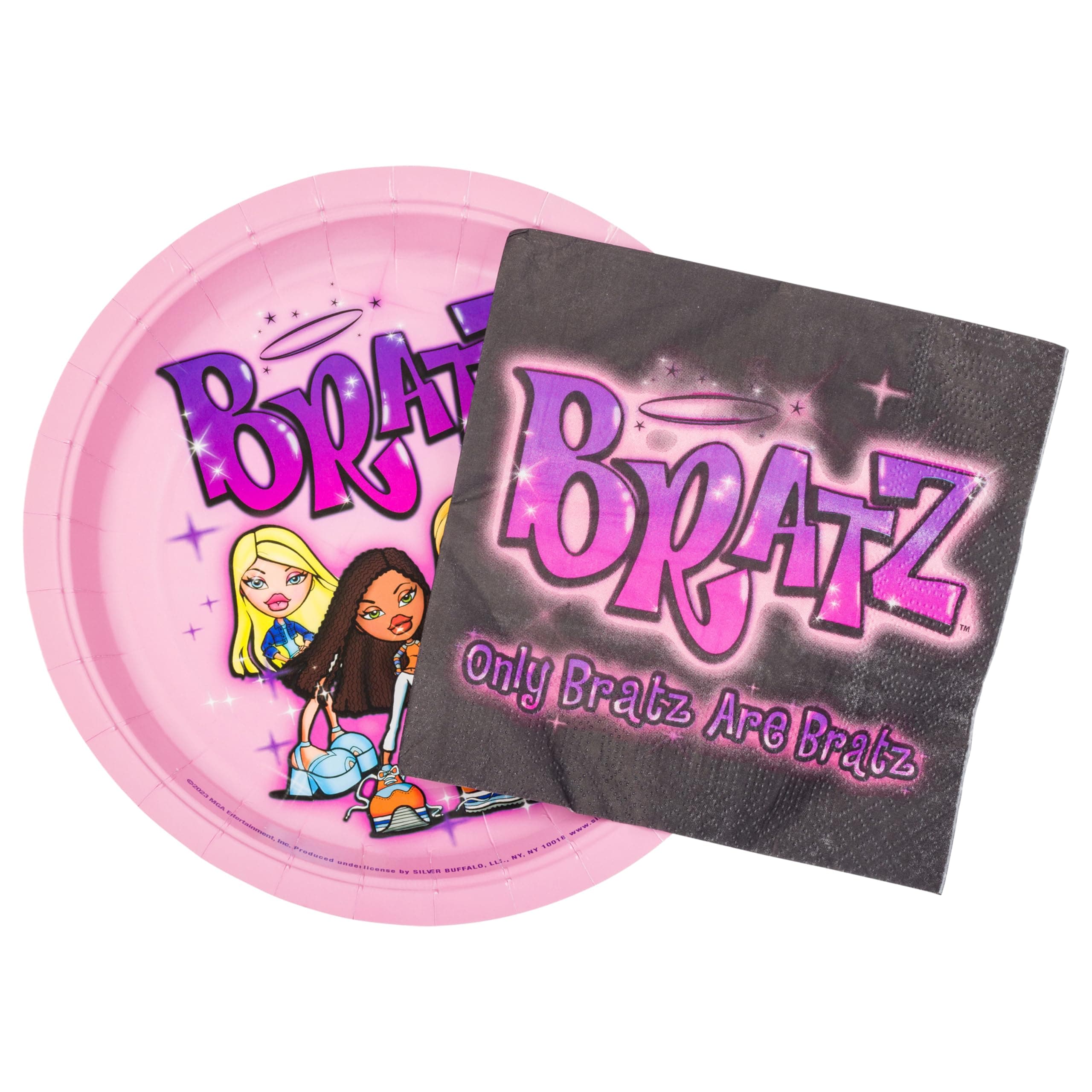 Silver Buffalo Bratz Airbrush Group 32ct Paper Napkin and Plate Party Pack