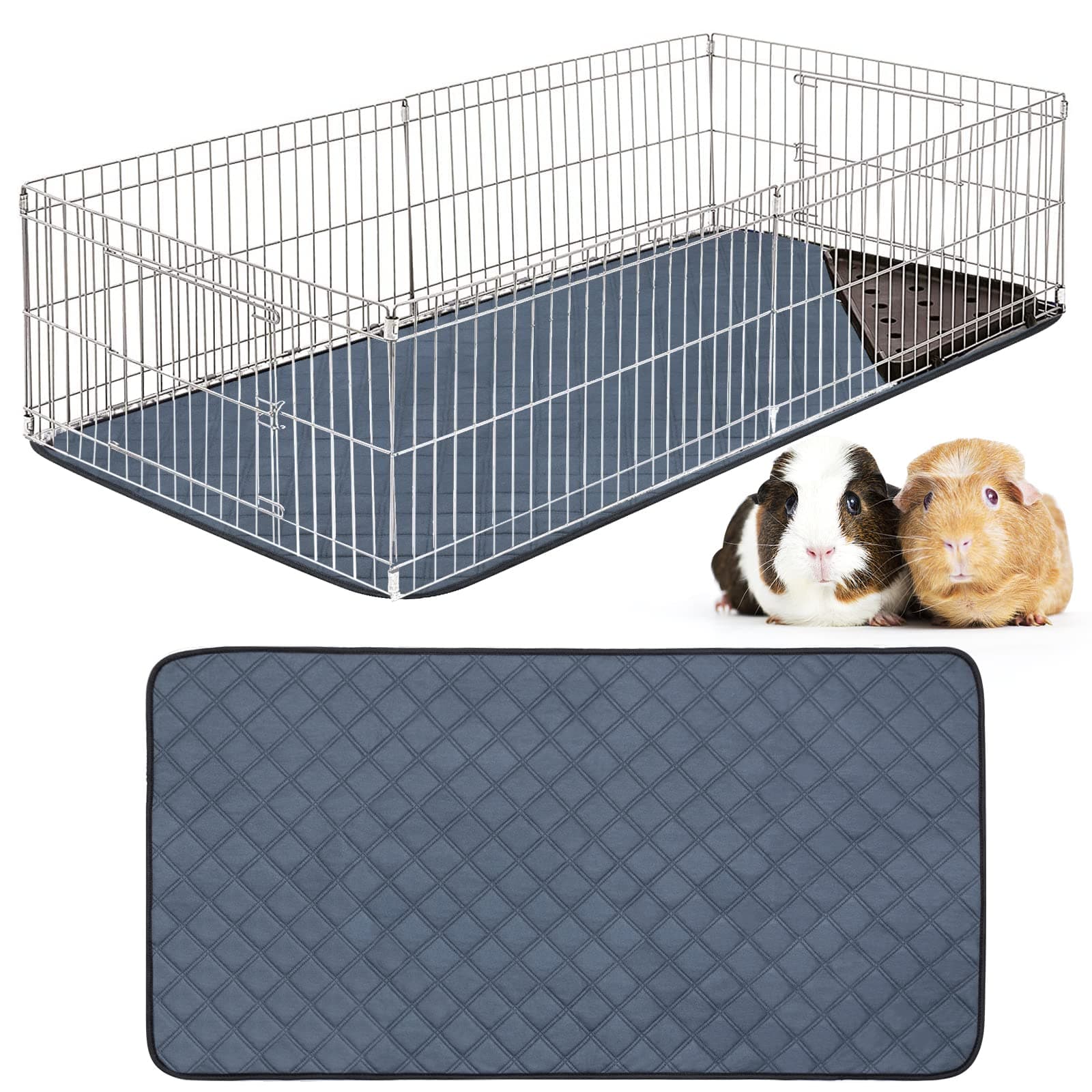 Guinea Pig Cage Liners,Fast Absorbent Guinea Pig Fleece Bedding for Midwest and C&C Cages with Leakproof Bottom for Small Animals (Size 48"x24"