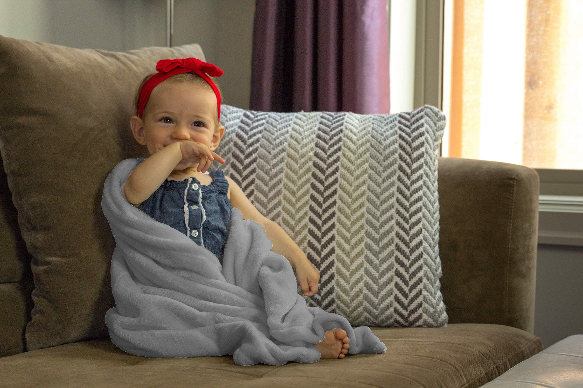 Luxuriously Soft Baby Blanket - Grateful Gray - 30" x 40" - Super Soft Baby Blankets | Receiving Blanket | Ideal for Newborns