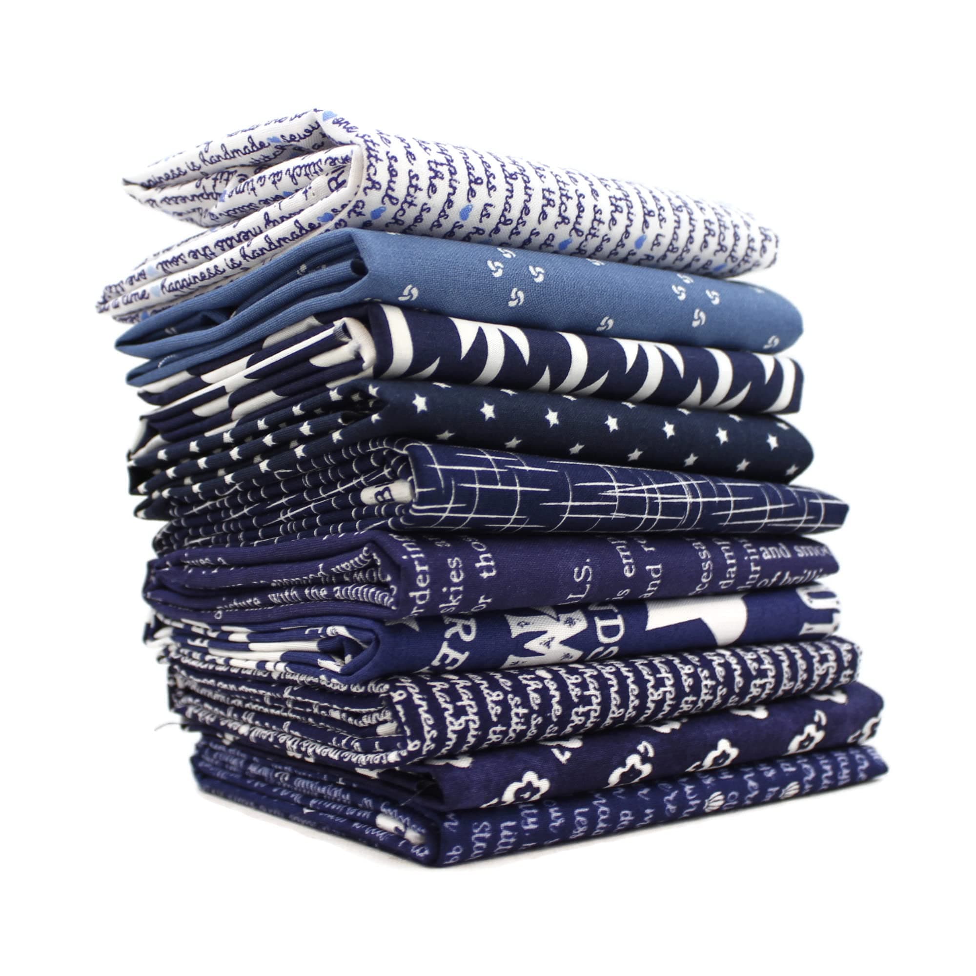 Southern Fabric Navy Blue Scrap Bag (Approx 2 Yards) by Mixed Designers DIY Quilt Fabric