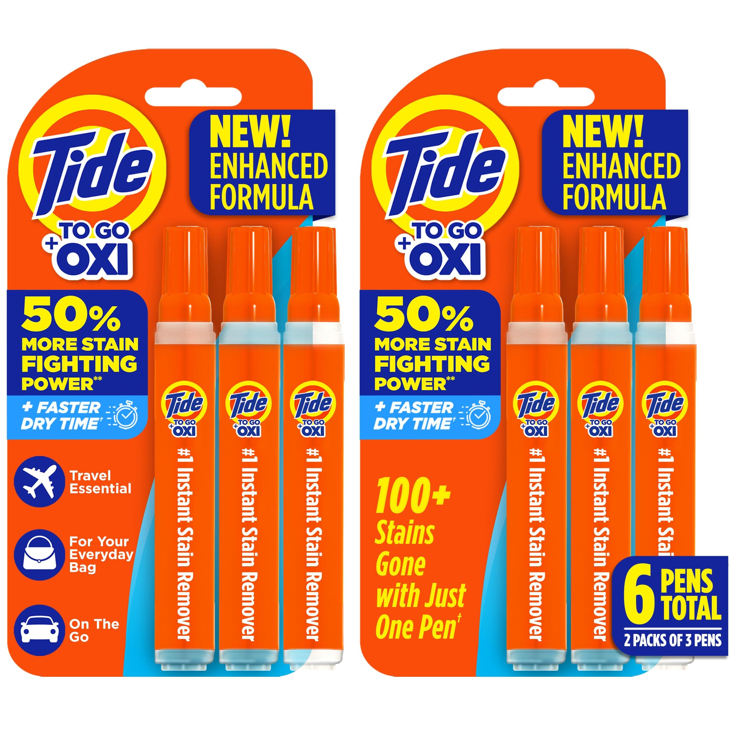 Tide Stain Remover for Clothes, To Go Pen - 6 Pens