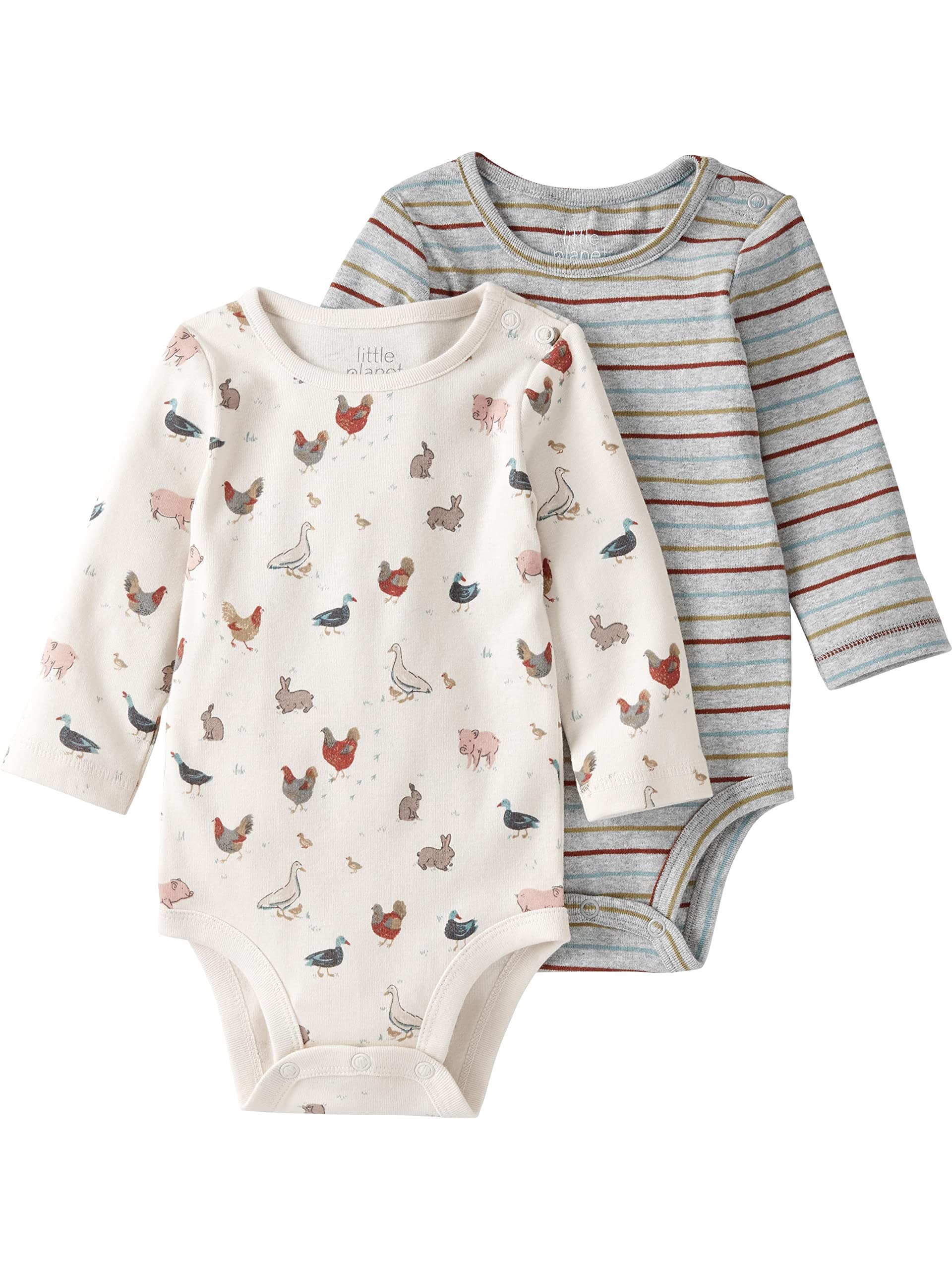 little planet by carter'sBaby 2-Pack Organic Cotton Long-Sleeve Rib Bodysuits