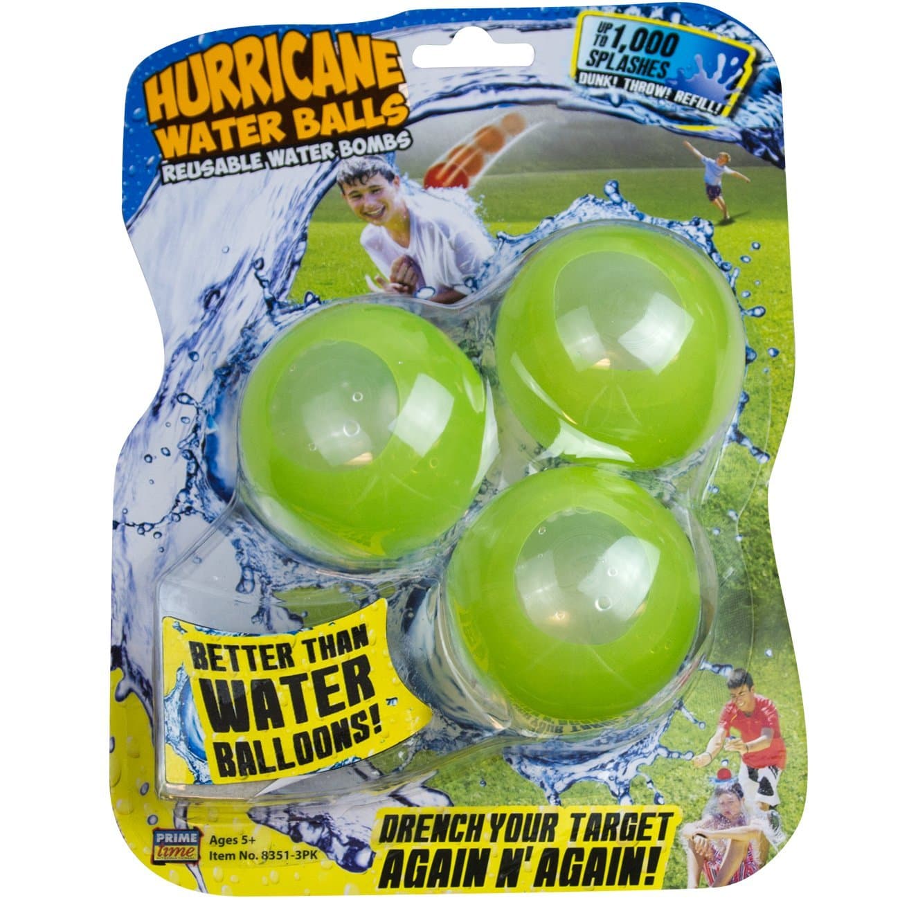 Toys Hurricane Reusable Water Balls – 3-Pack Reusable Silicone Water Balloons with Self Sealing Quick Fill for Kids Age 5+, Safe No Magnets
