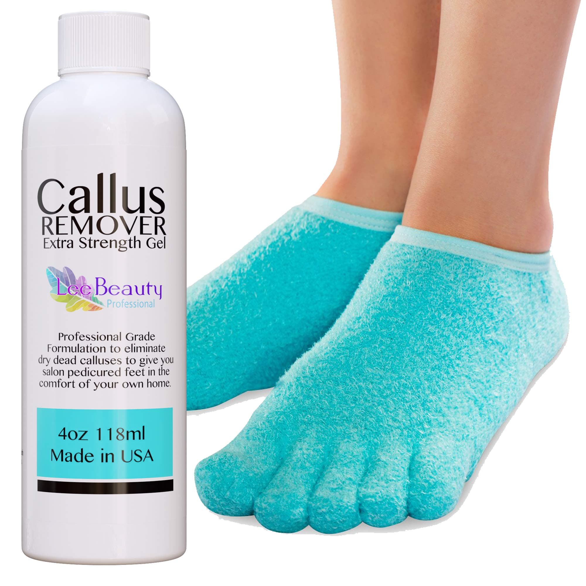 Best Callus Remover.Callus Eliminator,Liquid & Gel For Corn And Callus On Feet. Professional Grade, Does Better Job Than Electric Shaver&Other Scary Tools. (With Moisturizing Socks)