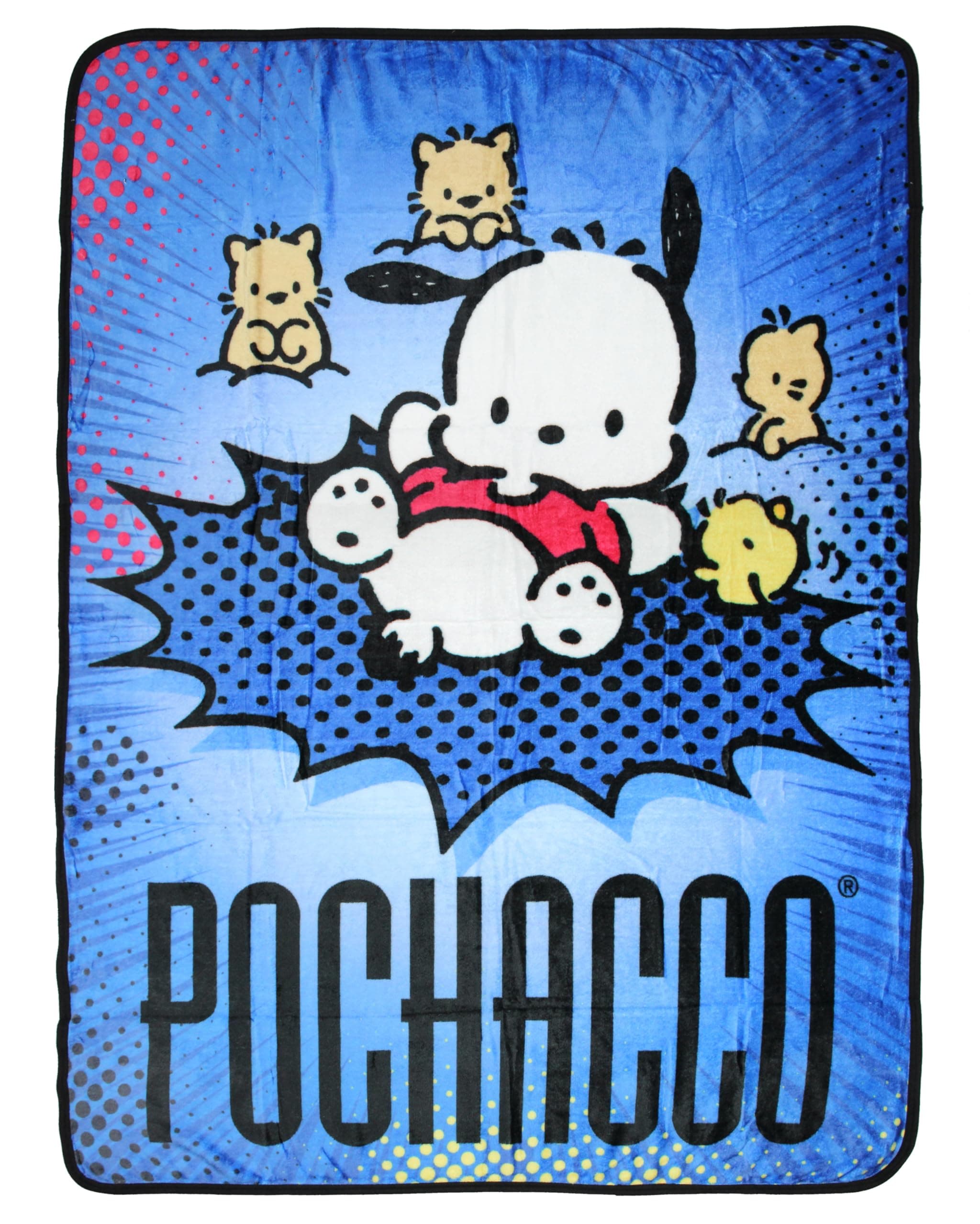 Sanrio Hello Kitty and Friends Pochacco Animal Buddies Cute Throw Blanket 46"x60" Cozy Soft Fleece Throw Blanket for Bed Couch
