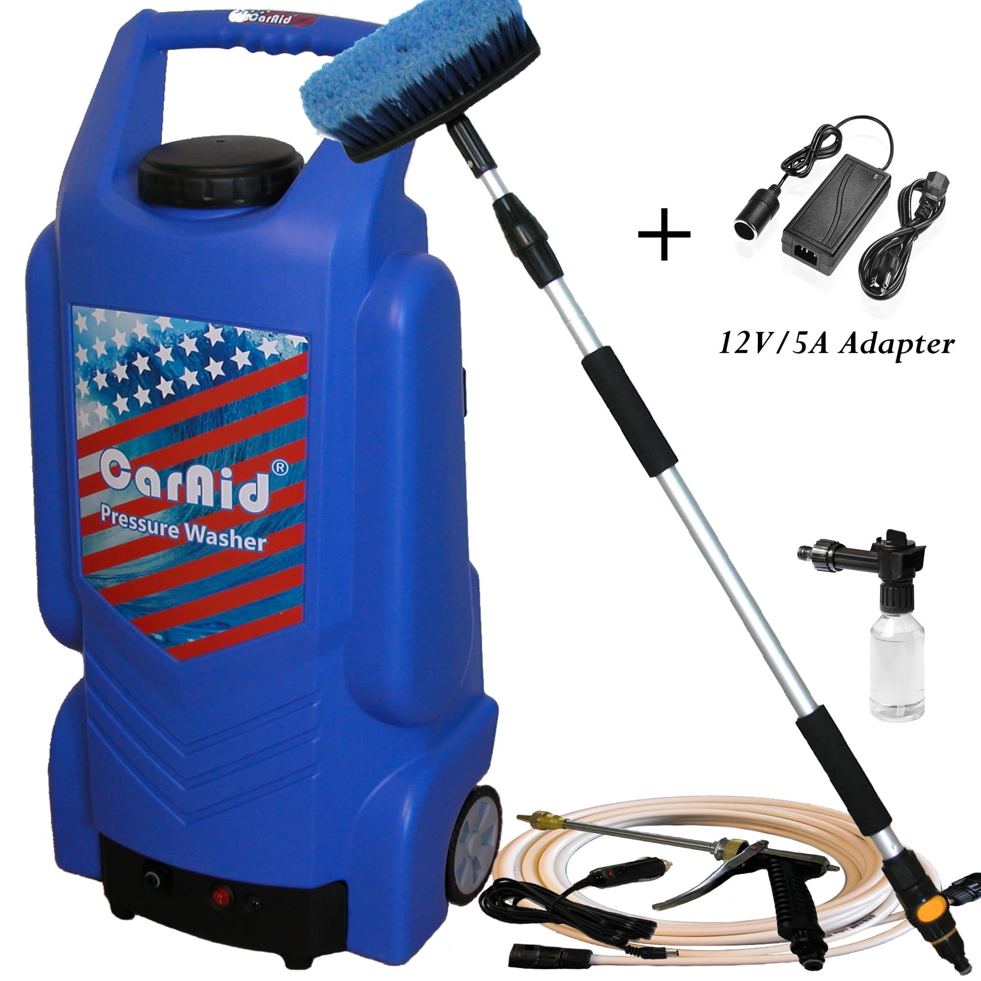 Caraid 9906 Portable Pressure Washer with Large Tank Plus AC Adapter, 12V