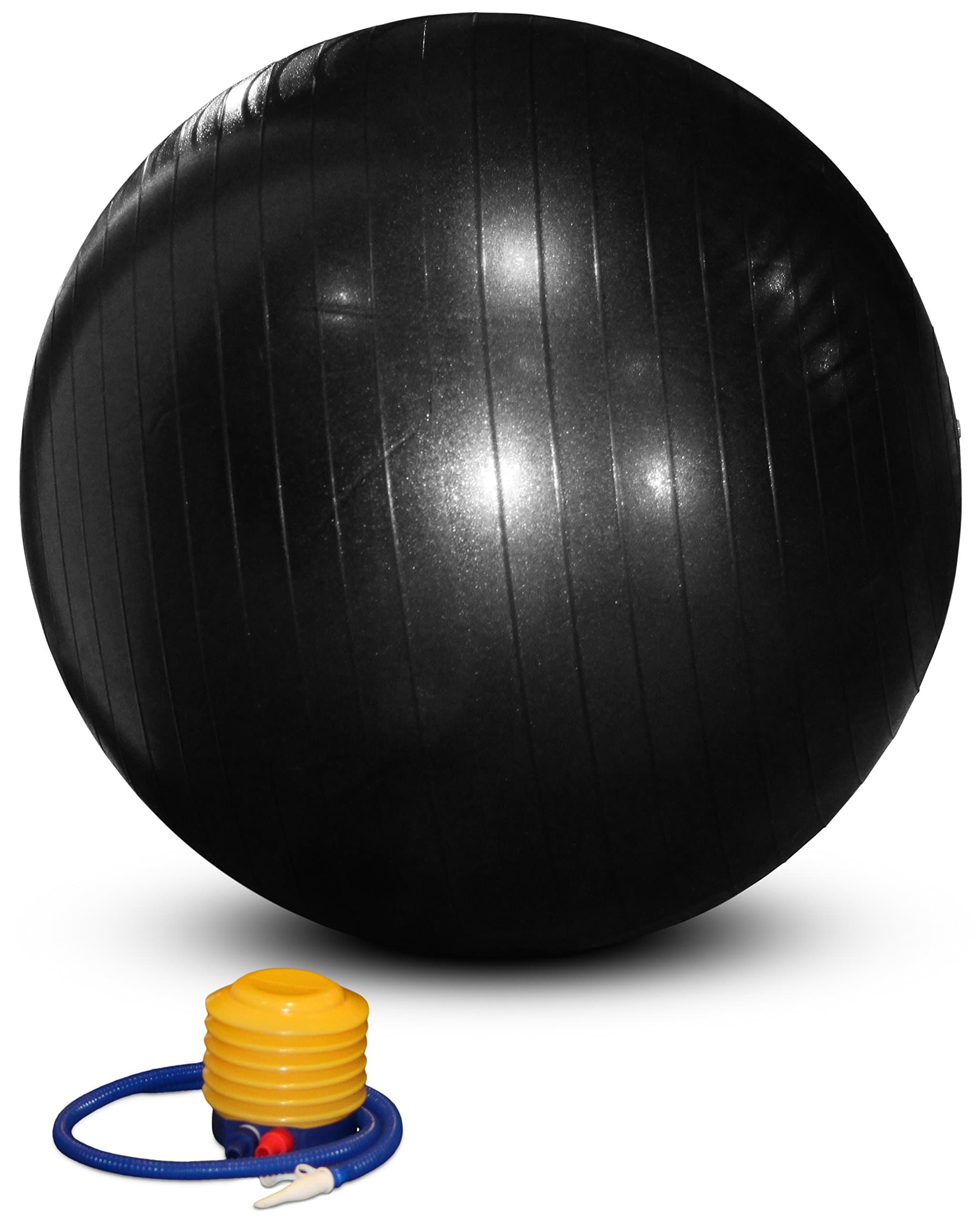 Exercise Balance Ball with Pump by Rx Fitness 65cm Black, Premium Quality, Great for The Gym