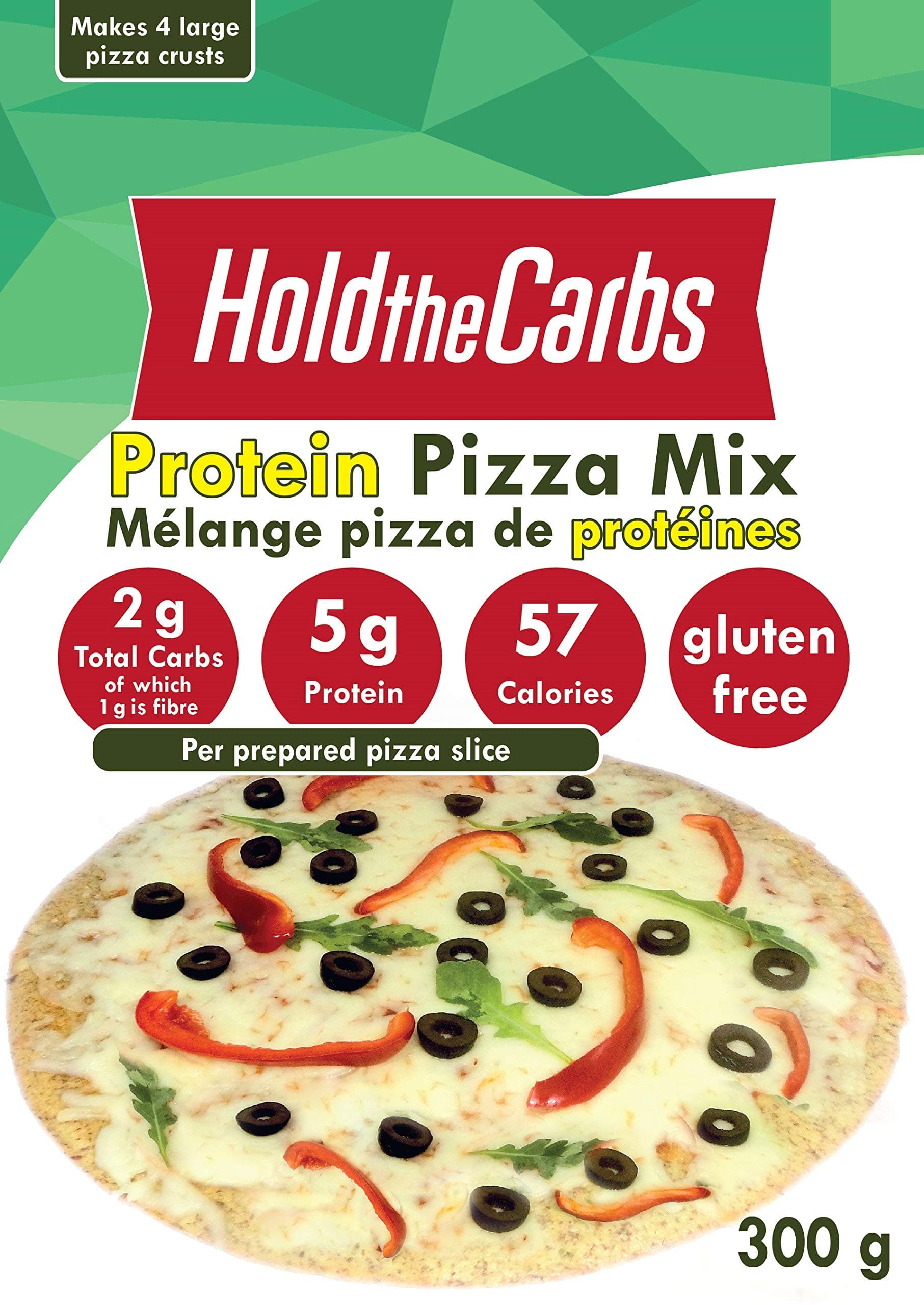 Protein Pizza Crust Mix, Low Carb, Gluten Free, Made in Canada - makes 4 large 12" pizzas