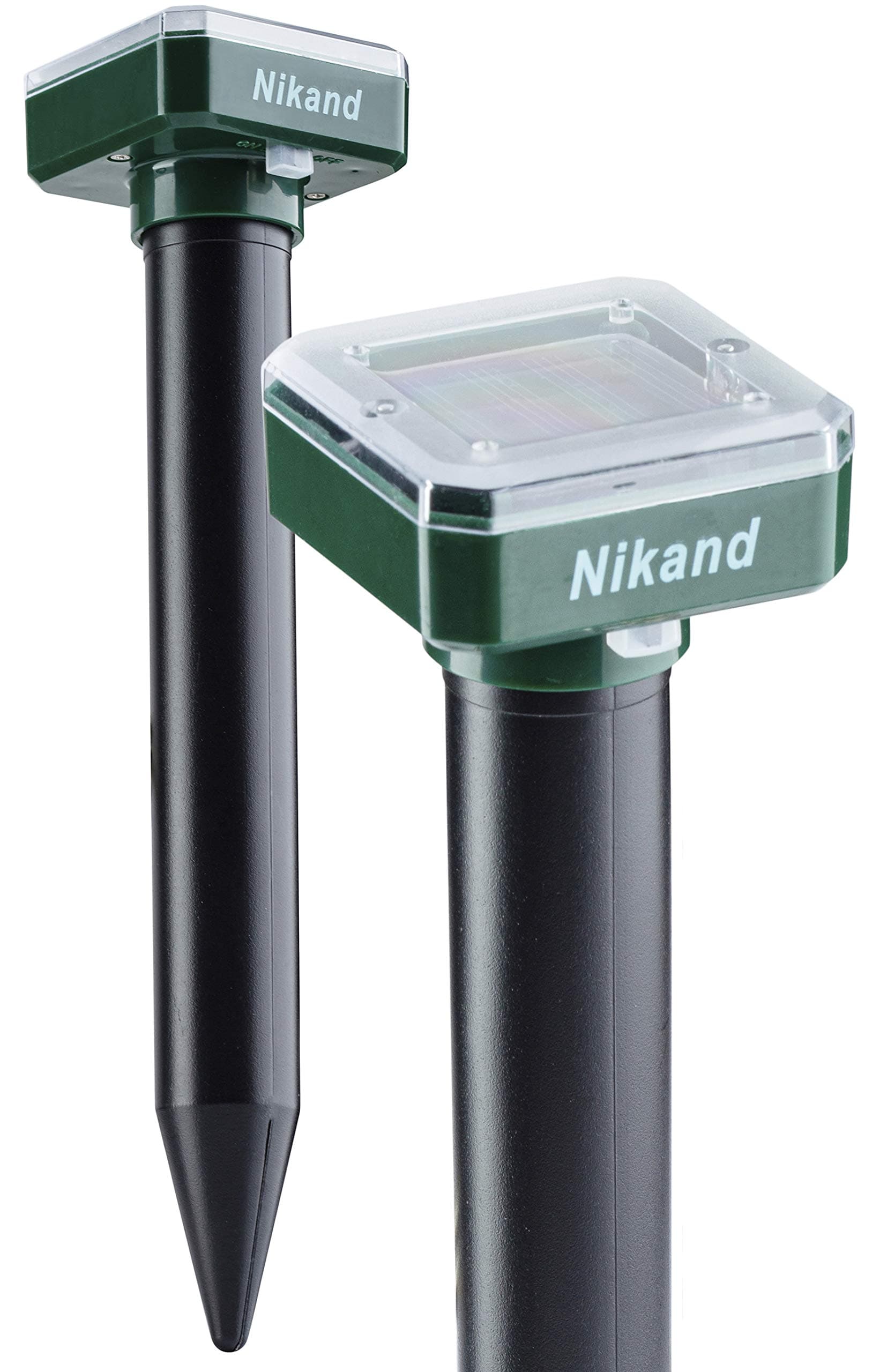 Solar Mole Repellent Ultrasonic 2 Pack Outdoor Powered Sonic Deterrent - Mole Stopper Scare Vole for Lawn Garden & Yard Home - Groundhog Repeller Snake Rodent Gopher Spikes Chaser Pest (2 Pack)