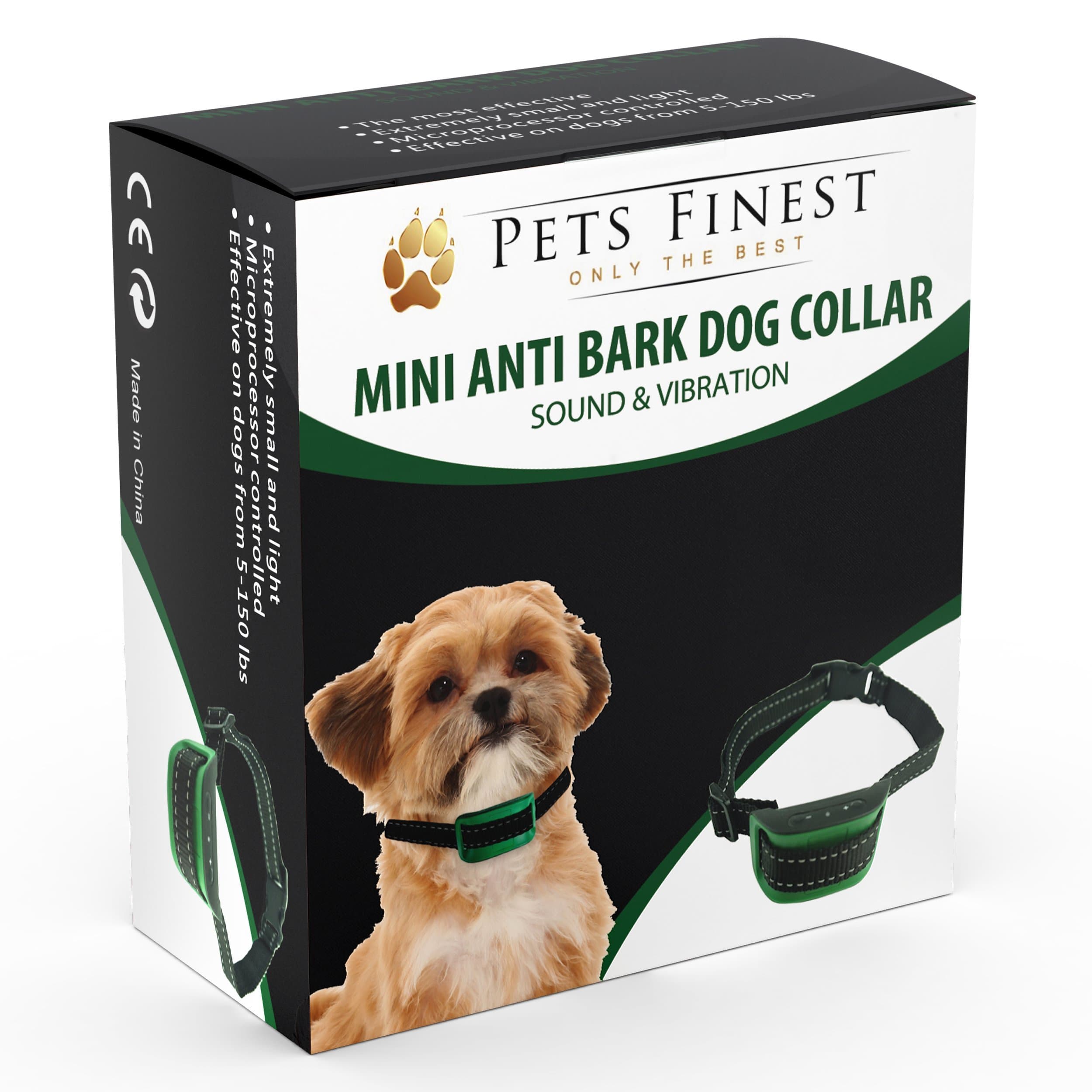 Pets Finest Anti Bark Dog Collar Advanced Intelligence Sound & Vibration Stop Dogs Barking Anti Bark Dog Collar No Shock, No Spray, Dog Psychology E-book… (Small)