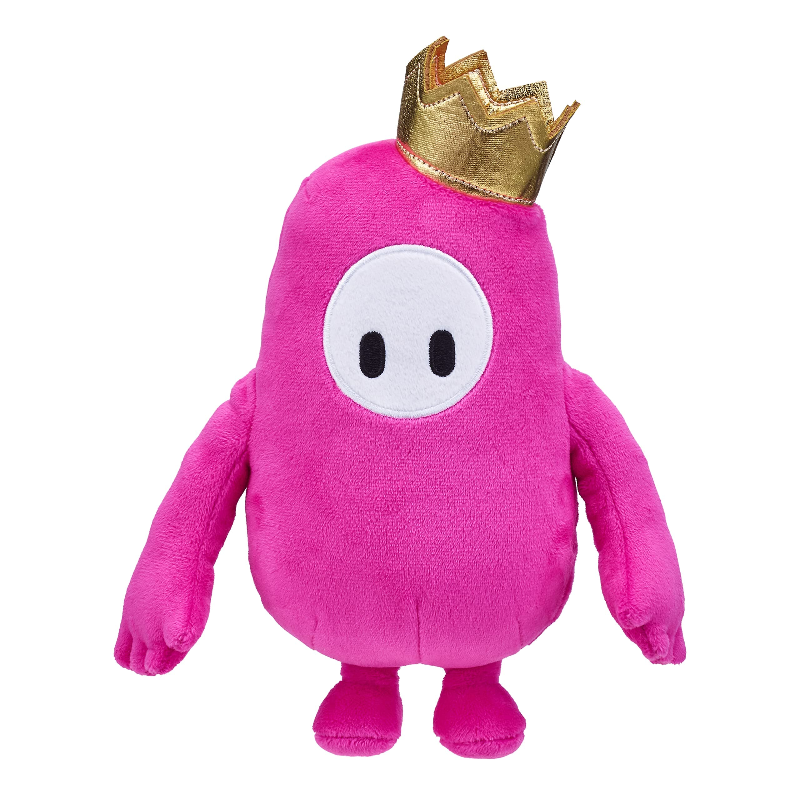Fall Guys Moose Toys Original Pink Bean Skin Official Collectable 8" Cuddly Deluxe Plush Toy Featuring The Gold Crown from The Ultimate Knockout Video Game, 5 Series 1 Characters