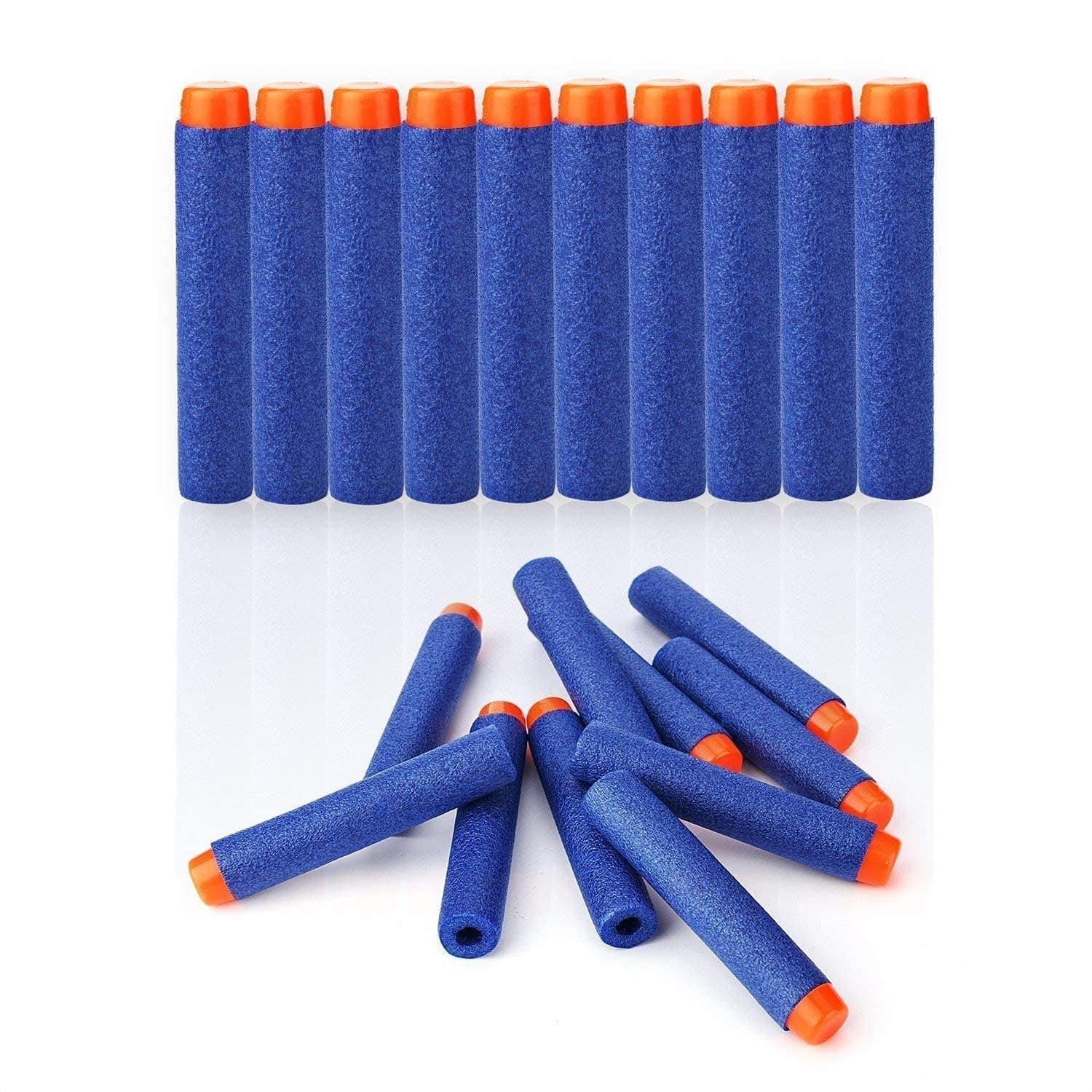 Foam Toy Bullets for Nerf N-Strike Elite Guns, Soft Plastic Dart Refill Pack, Compatible with Nerf Blasters (Blue, Pack of 10)