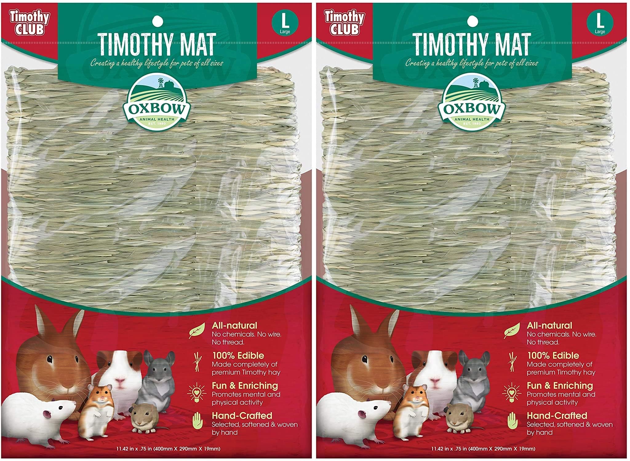 Oxbow Animal Health 2 Pack of Timothy Hay Mats, Large, for Small Pets2