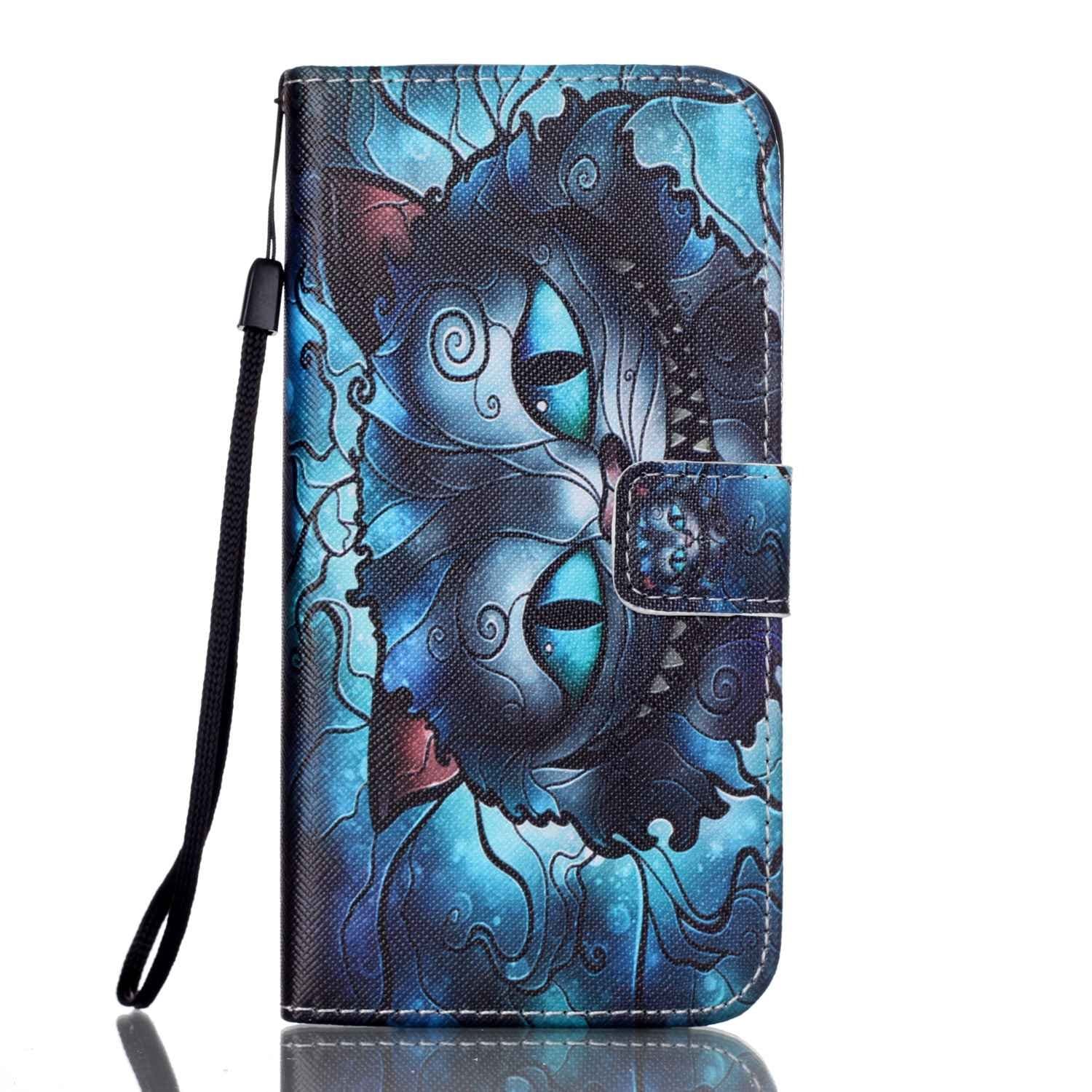 Samsung Galaxy S7 Edge wallet Case,Fashion Colorful Printing Drawing[Hand Wrist Strap] Design Pattern PU Leather Flip Case with Magnetic Closure Stand Protective Case Cover-Colored Eye