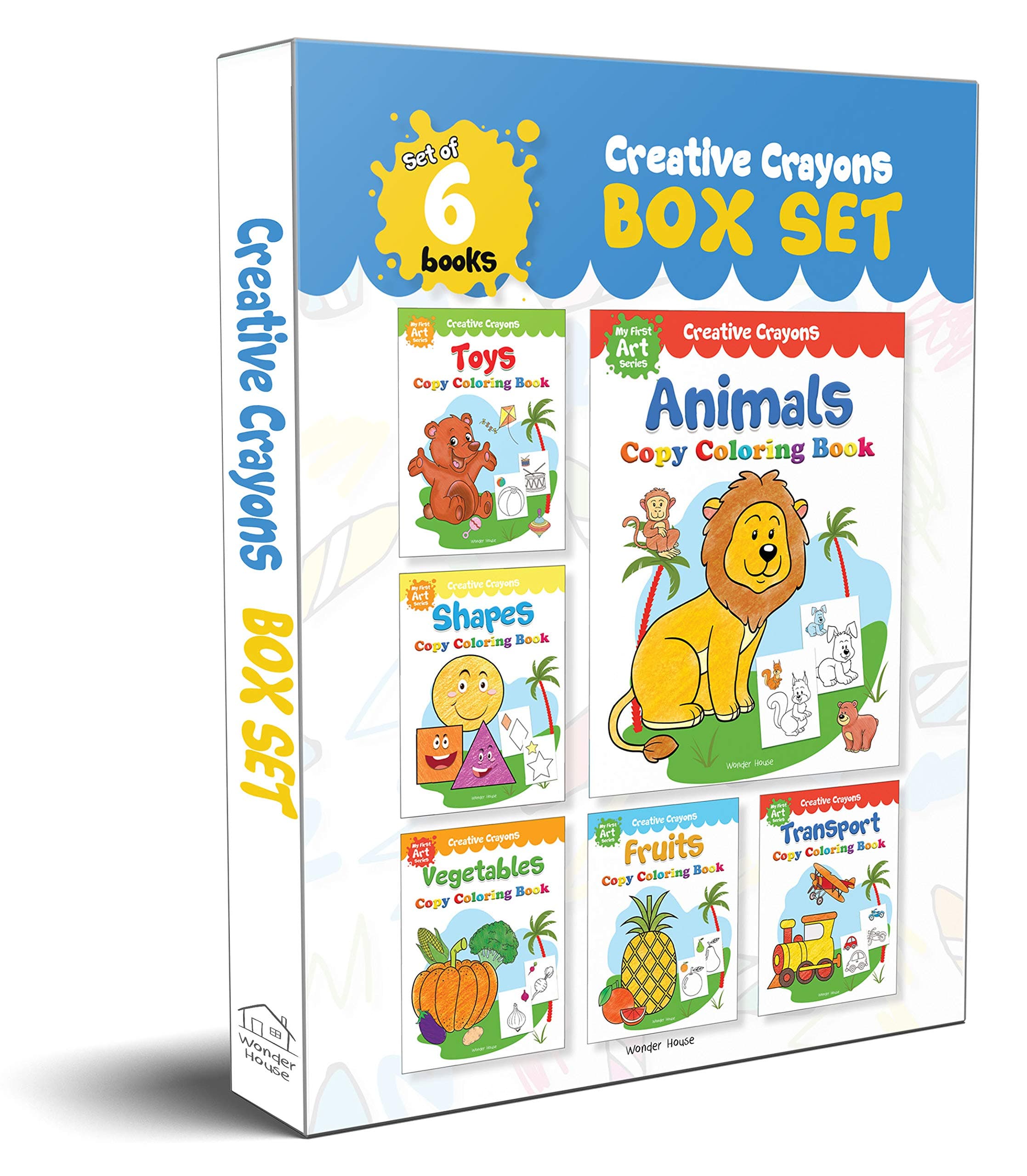 Colouring Books Super Set: Pack of 6 Crayon Copy Colour Books for Kids: Creative Crayons Series - A Pack Of 6 Crayon Copy Colour Books