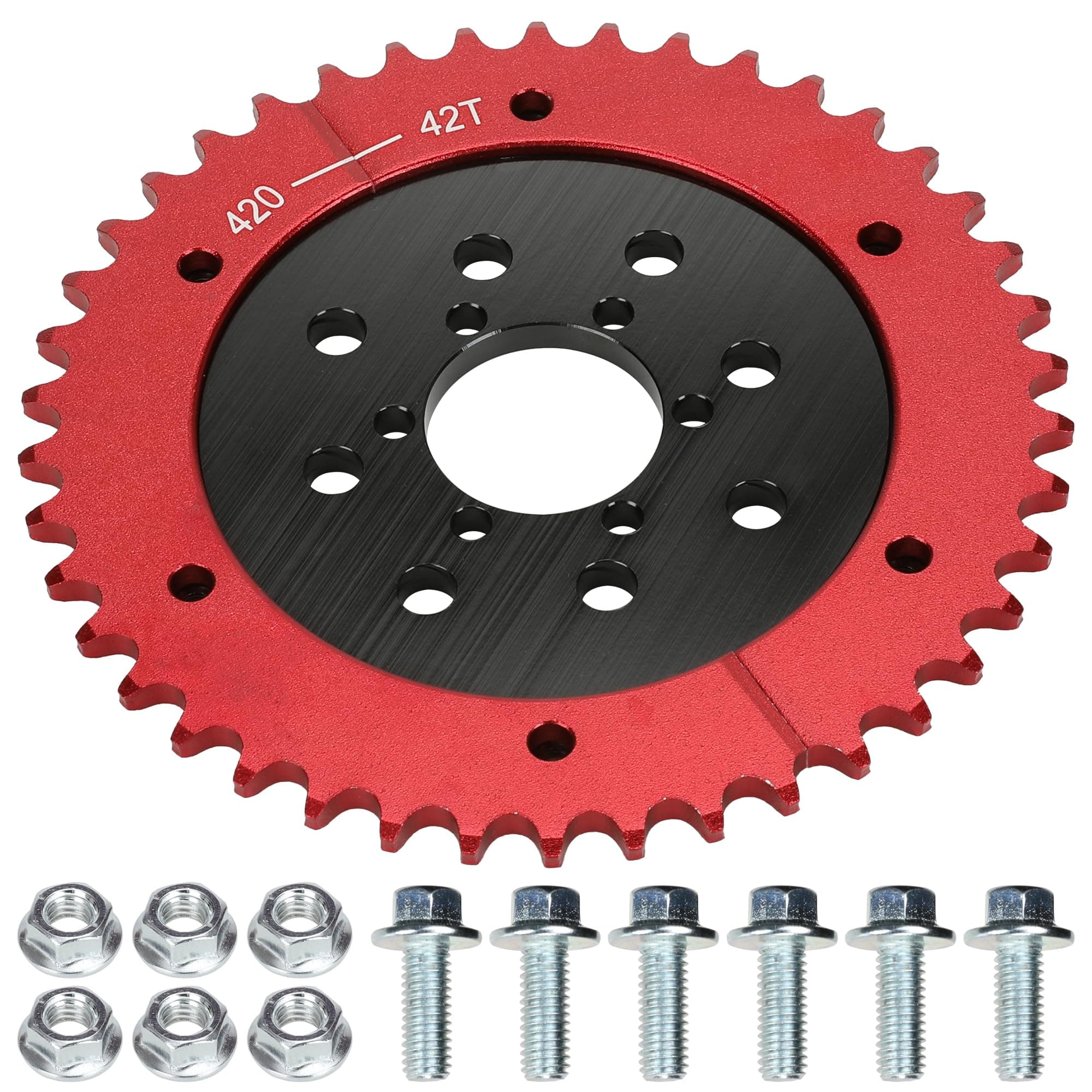 GREHUA 420 Split Chain Sprocket 42 Tooth & Sprocket Adapter Compatible with Coleman CT200U CT200U-EX BT200X Baja Warrior MB165 MB200 Mini Bike Go Kart Predator 212cc 196cc 5.5HP 6.5HP Engine Parts