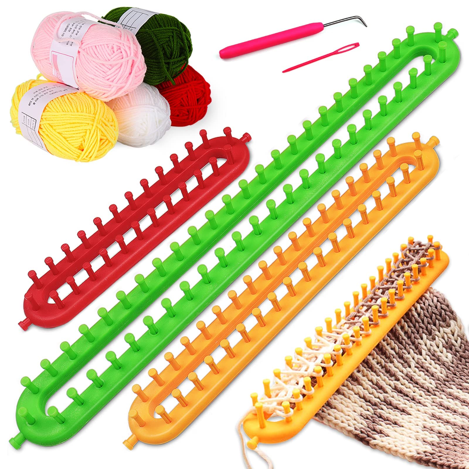 Coopay Knitting Loom Kit for Beginners, 3 Size Loom Knittings for Scarf Blanket Shawl