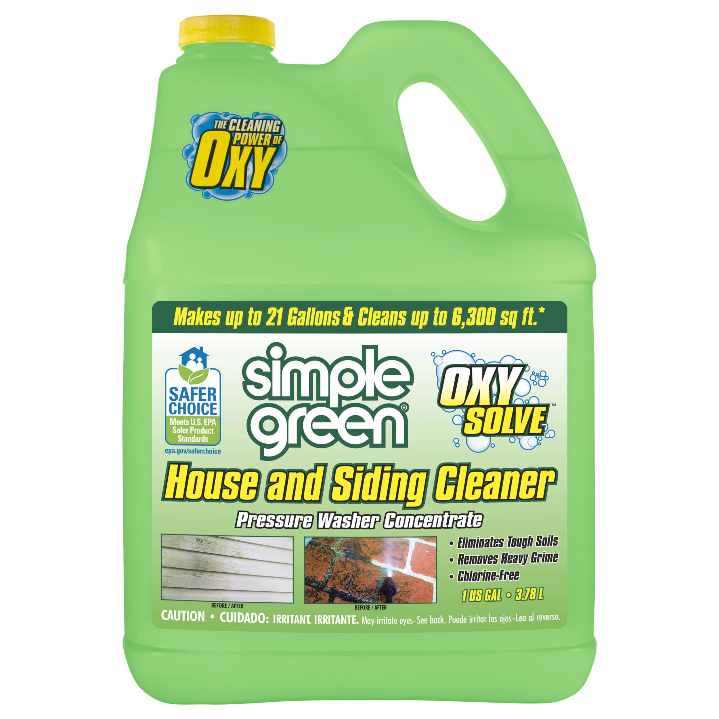 Oxy Solve House and Siding Pressure Washer Cleaner - Removes Stains from Mold & Mildew on Vinyl, Aluminum, Wood, Brick, Stucco - Concentrate 1 Gal.