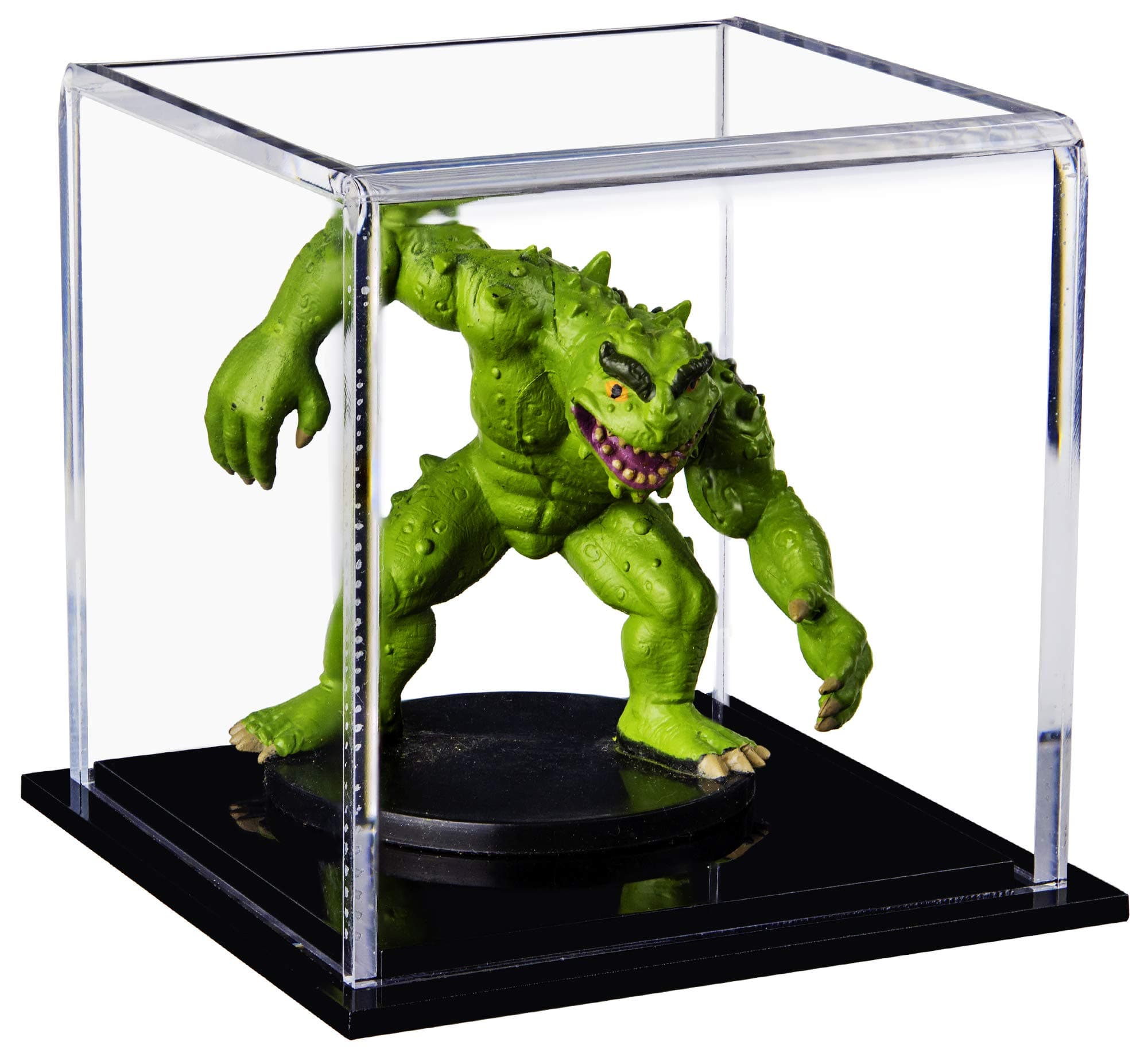 Better Display Cases Versatile Acrylic Display Case, Cube, Dust Cover or Riser with Black Base 3" x 3" x 3" (A046-CDS)