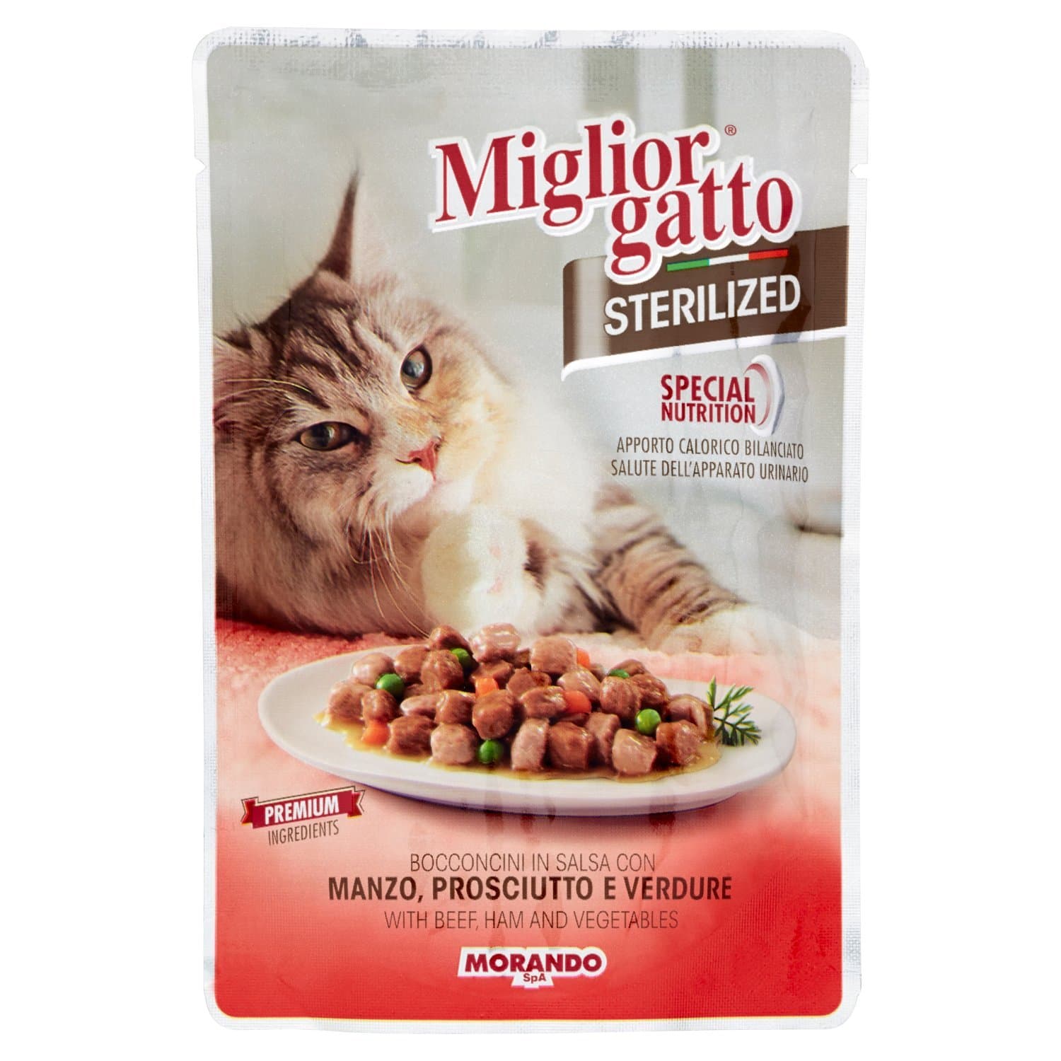 Morando Miglor Chunks in Sauce with Beef Ham and Vegetable 85g