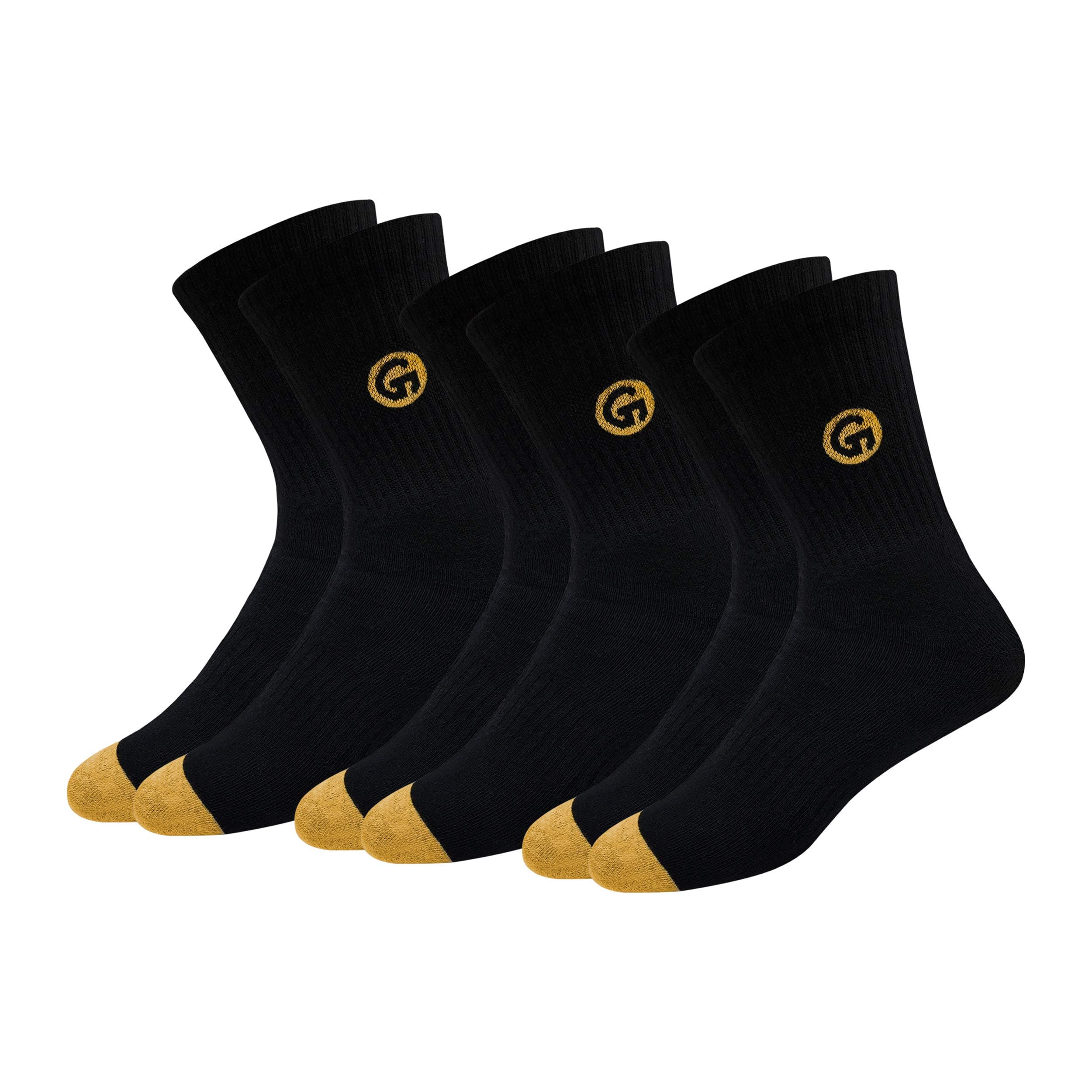 GLINTOSocks Men Heavy Duty Durable Work Socks with Moisture Control Tech, Strong Heel & Toe & Thick Cotton Cushioning (3 or 6 Pair Packs, Free Size)