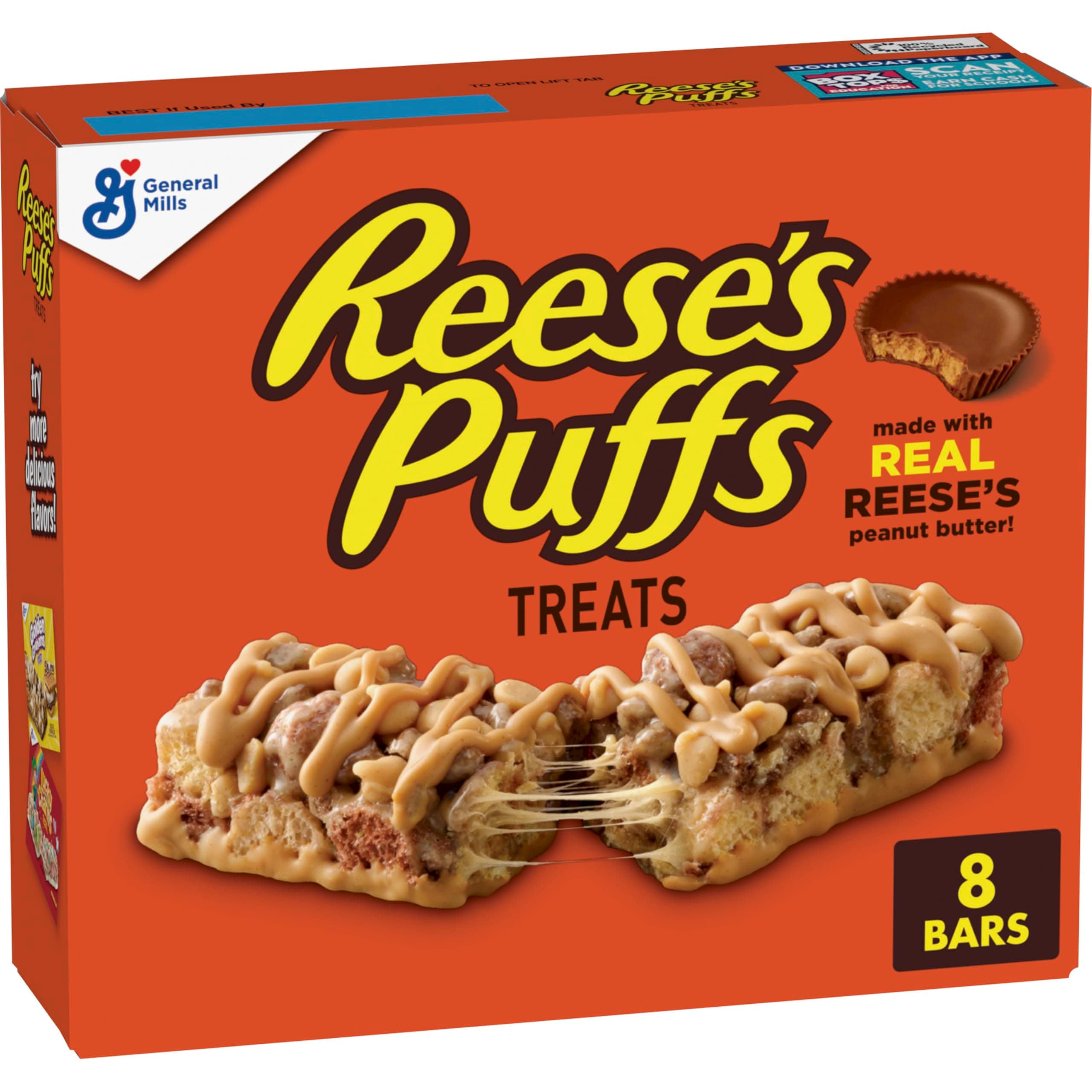Cereal Treat Bars, Peanut Butter and Cocoa, Snack Bars, 8 Ct, 6.8 oz