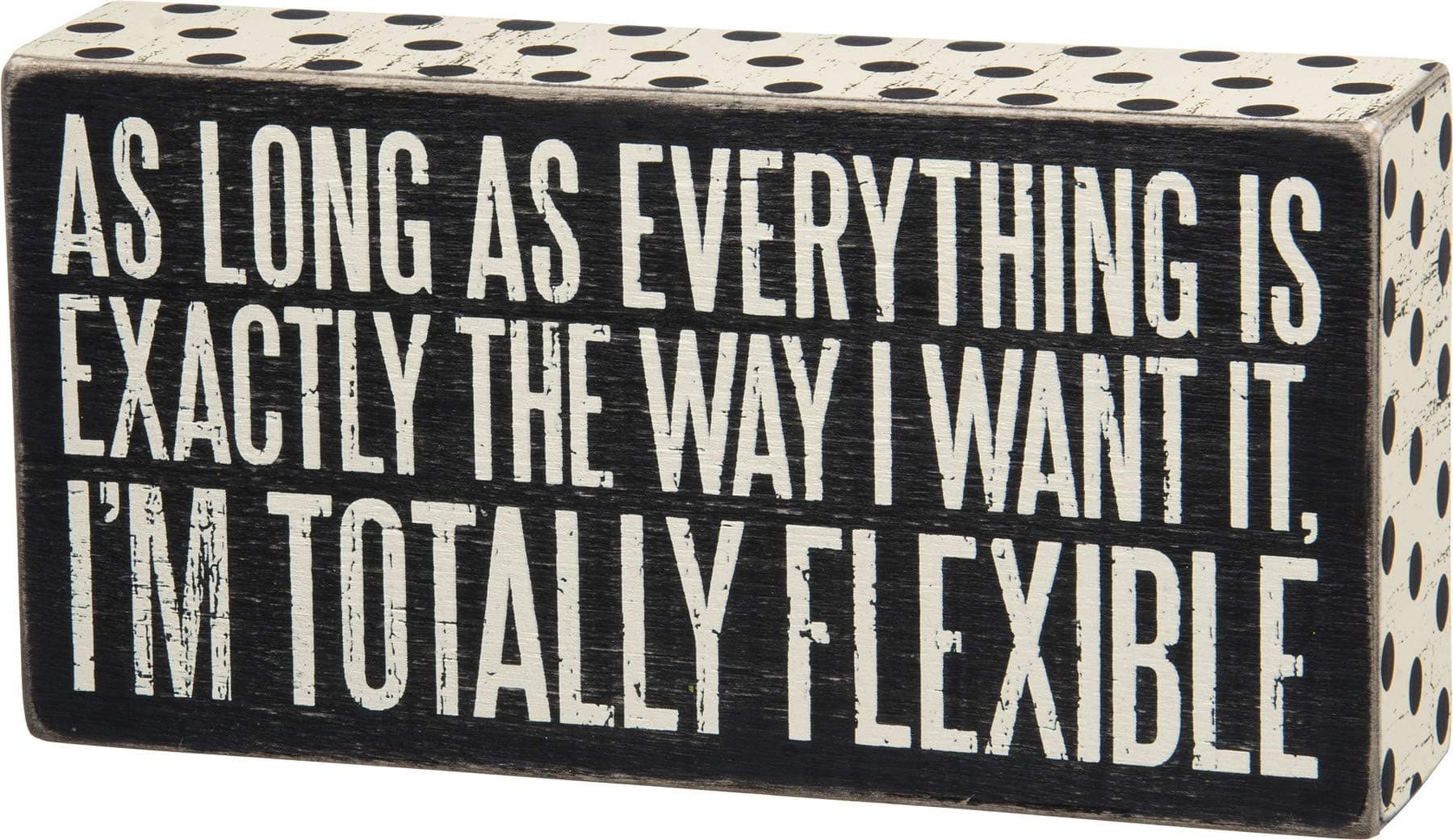 Primitives by Kathy27260 Polka Dot Trimmed Box Sign, 8 x 4-Inches, Totally Flexible