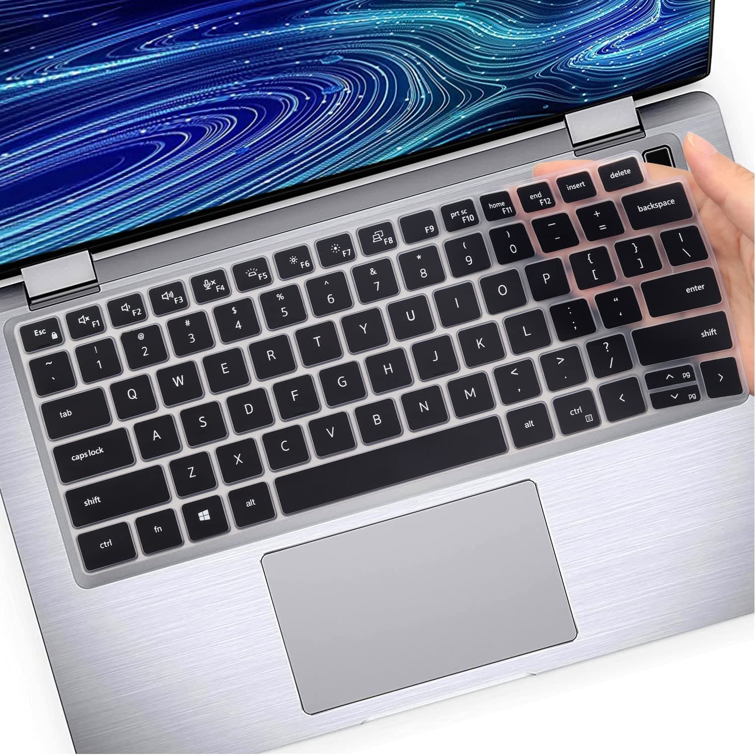 MUBUY-GOL Keyboard Cover for Dell Latitude 3000 3340, 5320/5330/5340/5350, 7320/7330/7340/7350 13.3" 2-in-1 - Black, Silicone, Waterproof