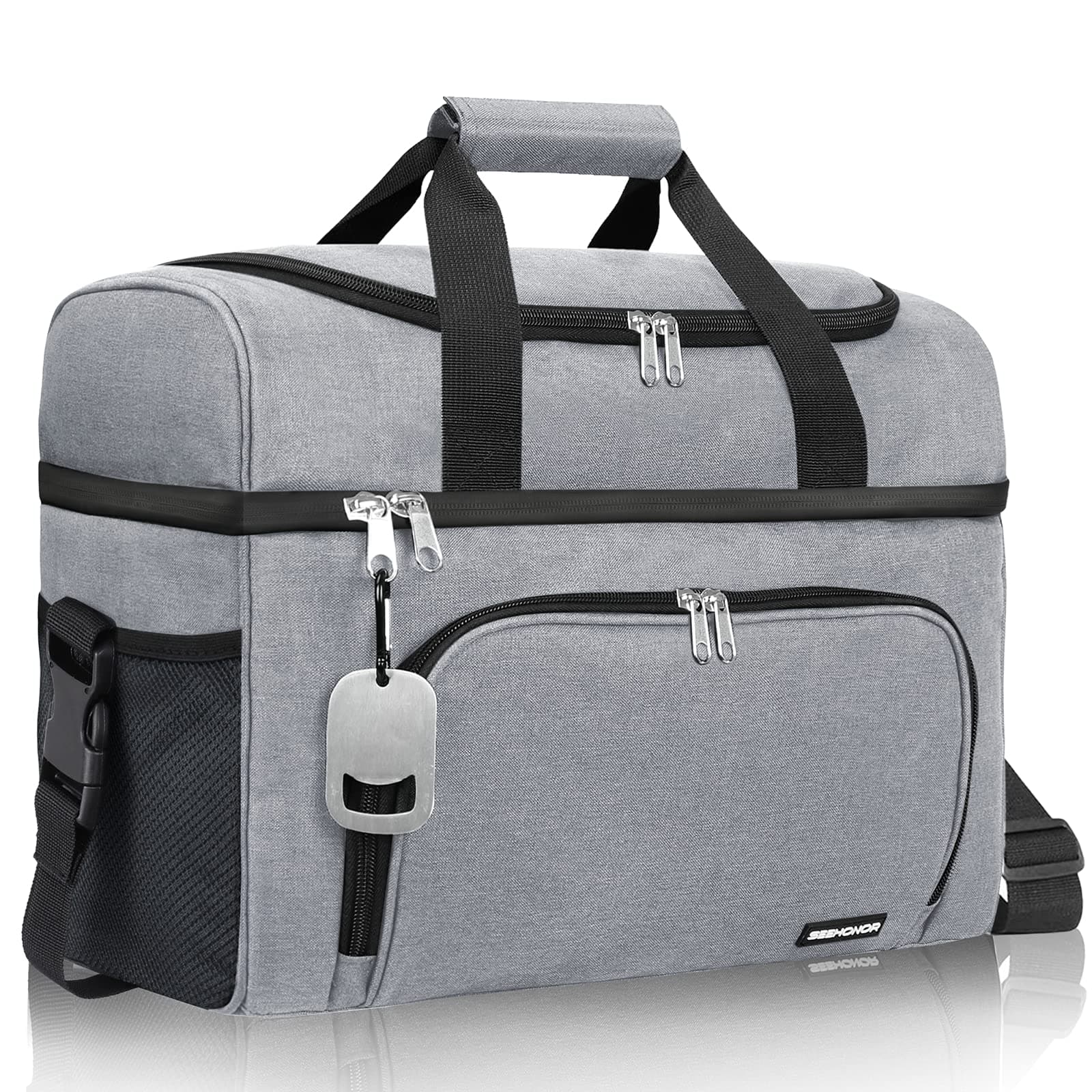 SEEHONOR Insulated Large Cooler Bag Collapsible 36-Can Coolers, Portable Dual Compartment Leakproof Soft Cooler Bag for Camping, Picnic, Beach and Hiking