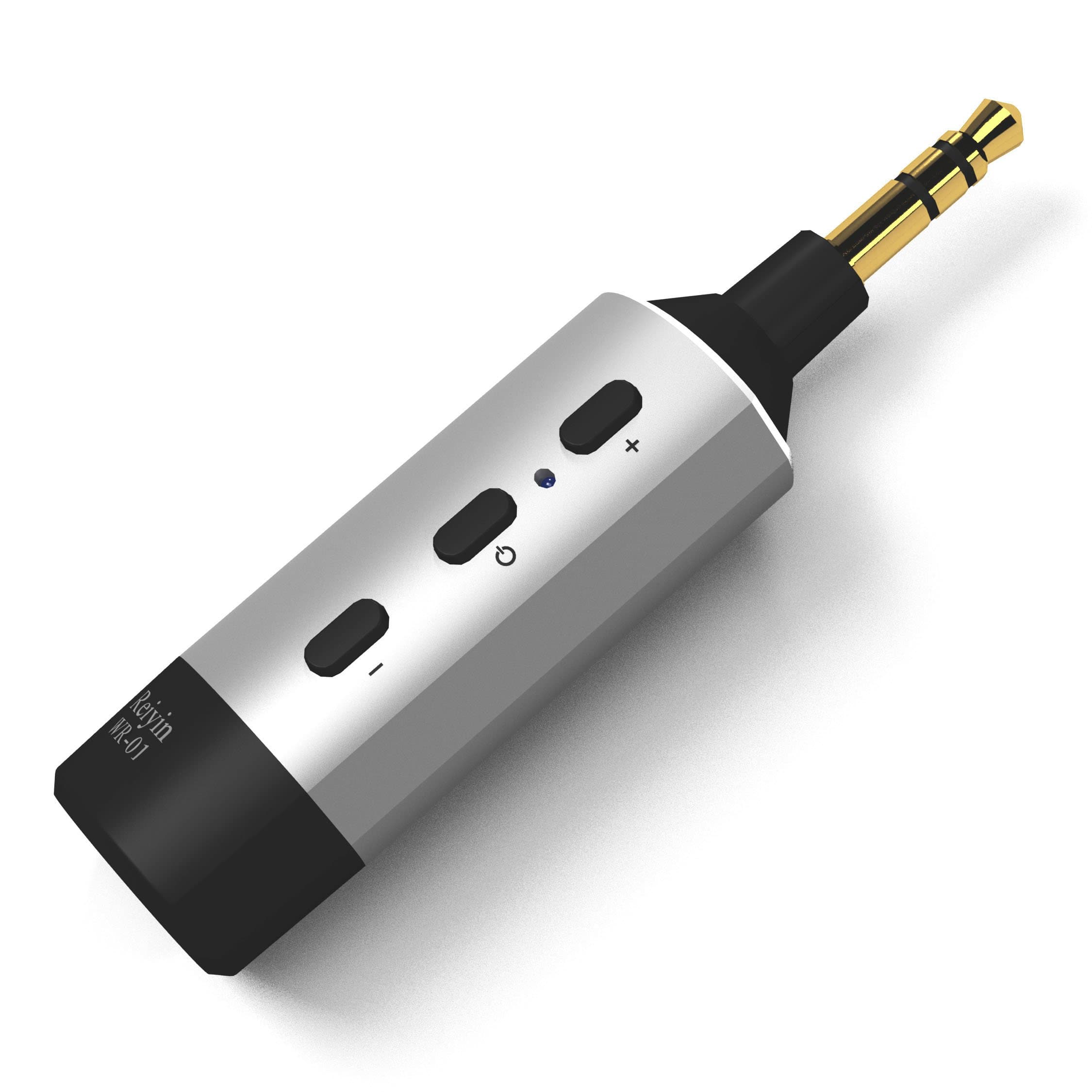 Reiyin WR-01 Wireless Bluetooth 4.1 Receiver, Hands-Free 3.5mm Audio Adapter with Bass Boost Feature for Headphone/Speaker/Car Audio/Home Stereo System