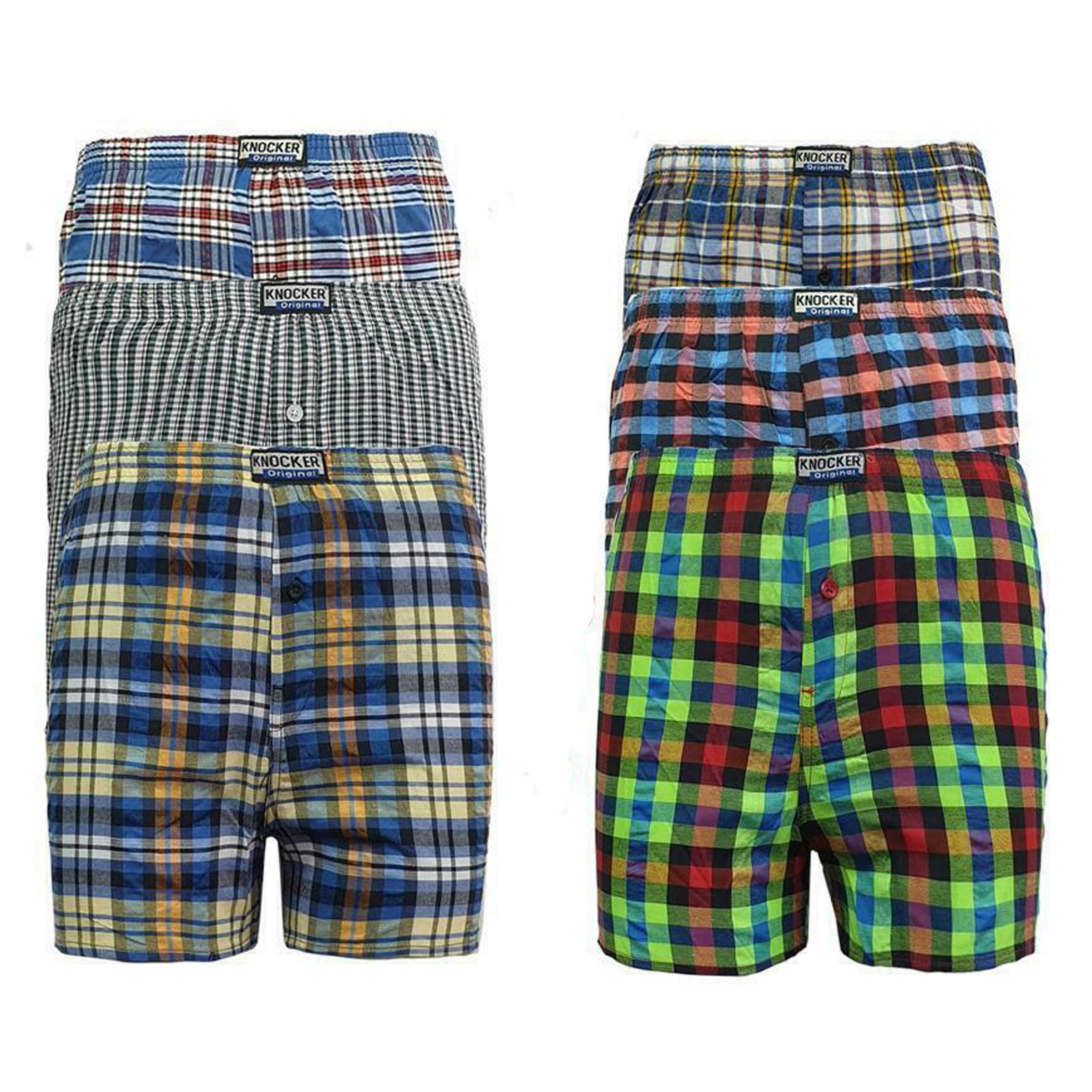 MAS International Ltd Pack of 12 Knocker Men's Check Boxer Shorts Pants Polly Cotton Underwear Trunks Briefs (Medium)
