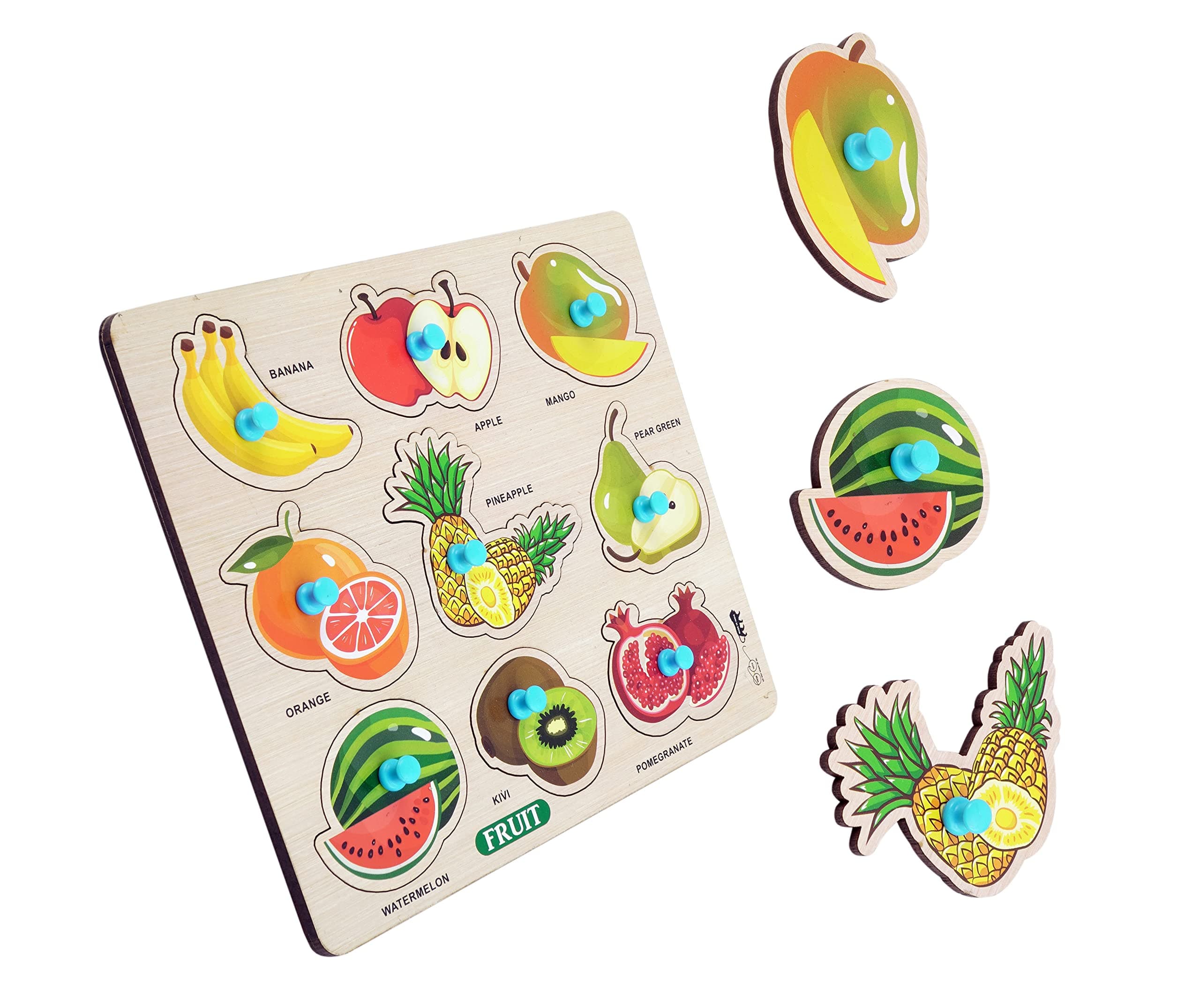 Lefan Kids Wooden Puzzles (Fruits Wooden Puzzle Small)