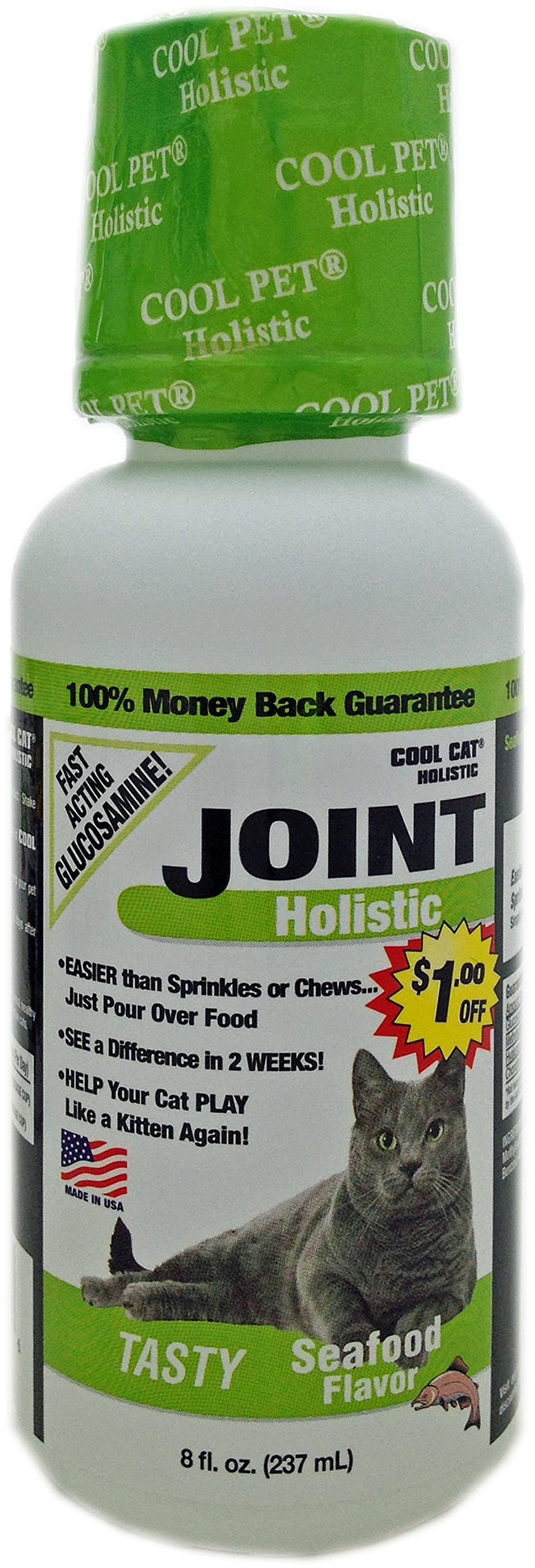 Cool Pet Holistic Cat Joint Formula, Fresh Fish Flavor, 8-Ounce