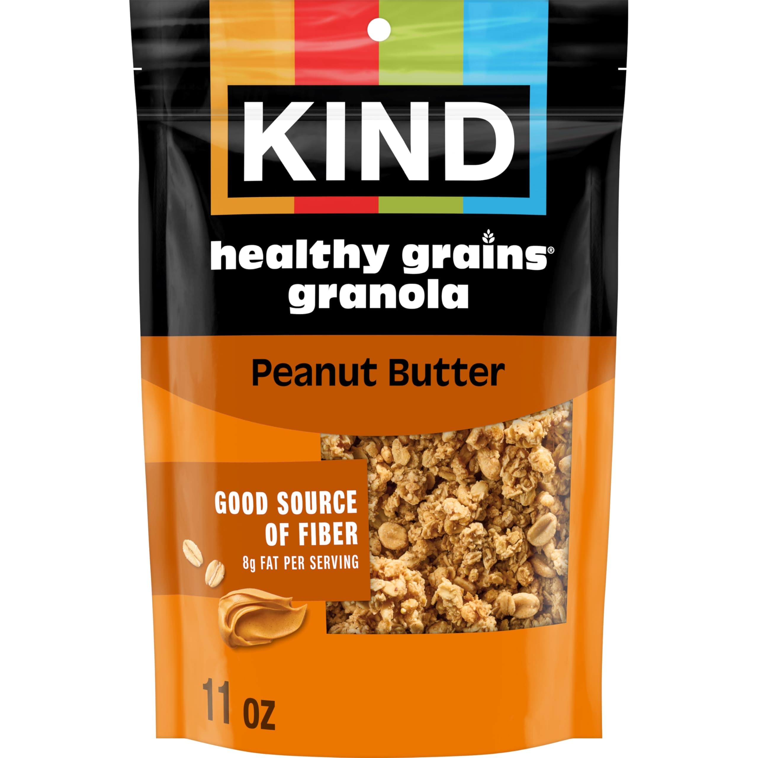 KIND Healthy Grains Granola, Peanut Butter Clusters, Healthy Snacks, Gluten Free, 100% Whole Grains, 10g Protein, 11oz, 1 Count