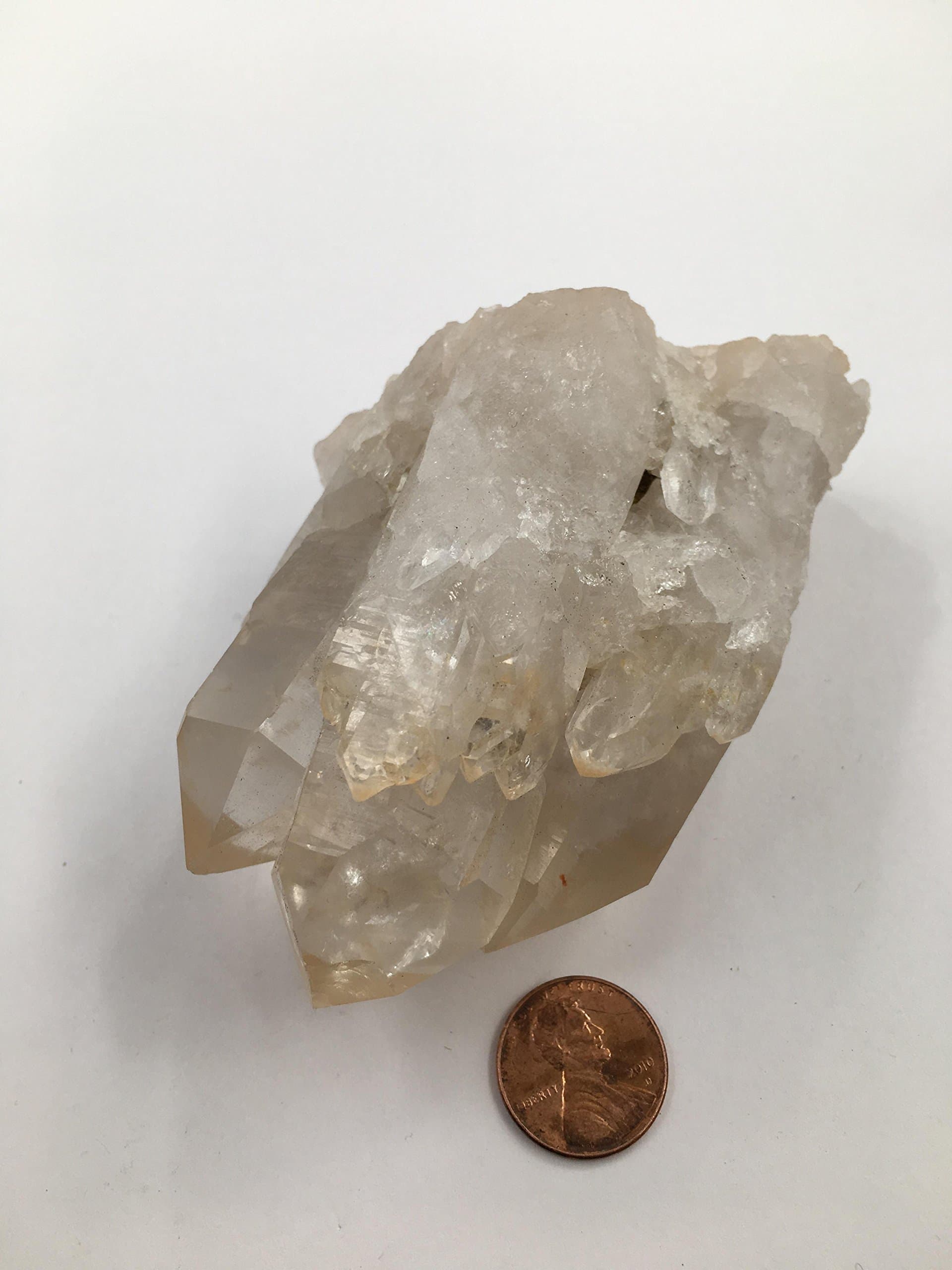 Golden Healer Lemurian Seed Quartz Cluster Brazil 4" 11oz rf53-3