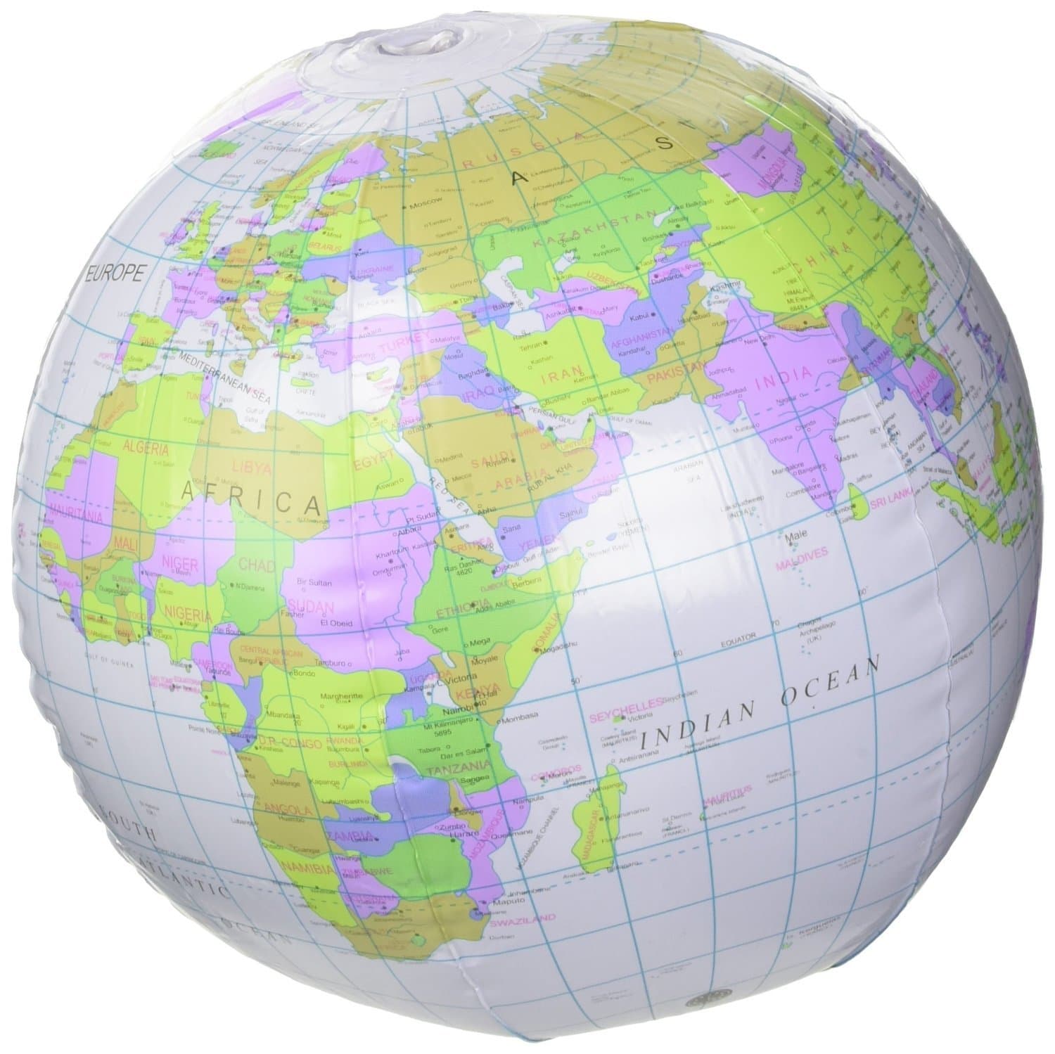 Henbrandt Inflatable Globe Blow Up Globe World Map Atlas Ball Earth Map Blow Up Ball 40cm
